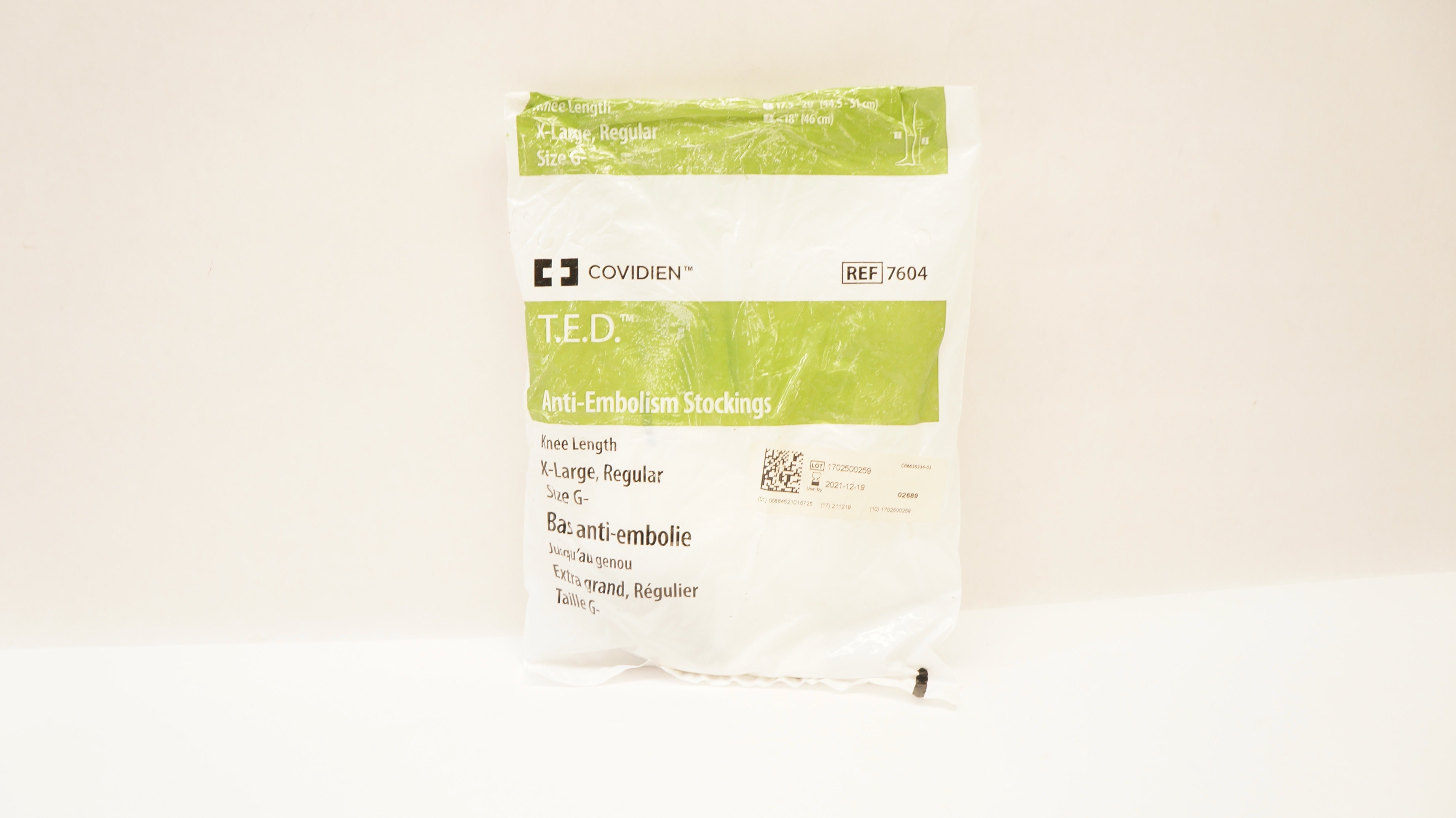 Covidien 7604 T.E.D. Anti-Embolism Stockings Knee Length X-Large Regular G (x)