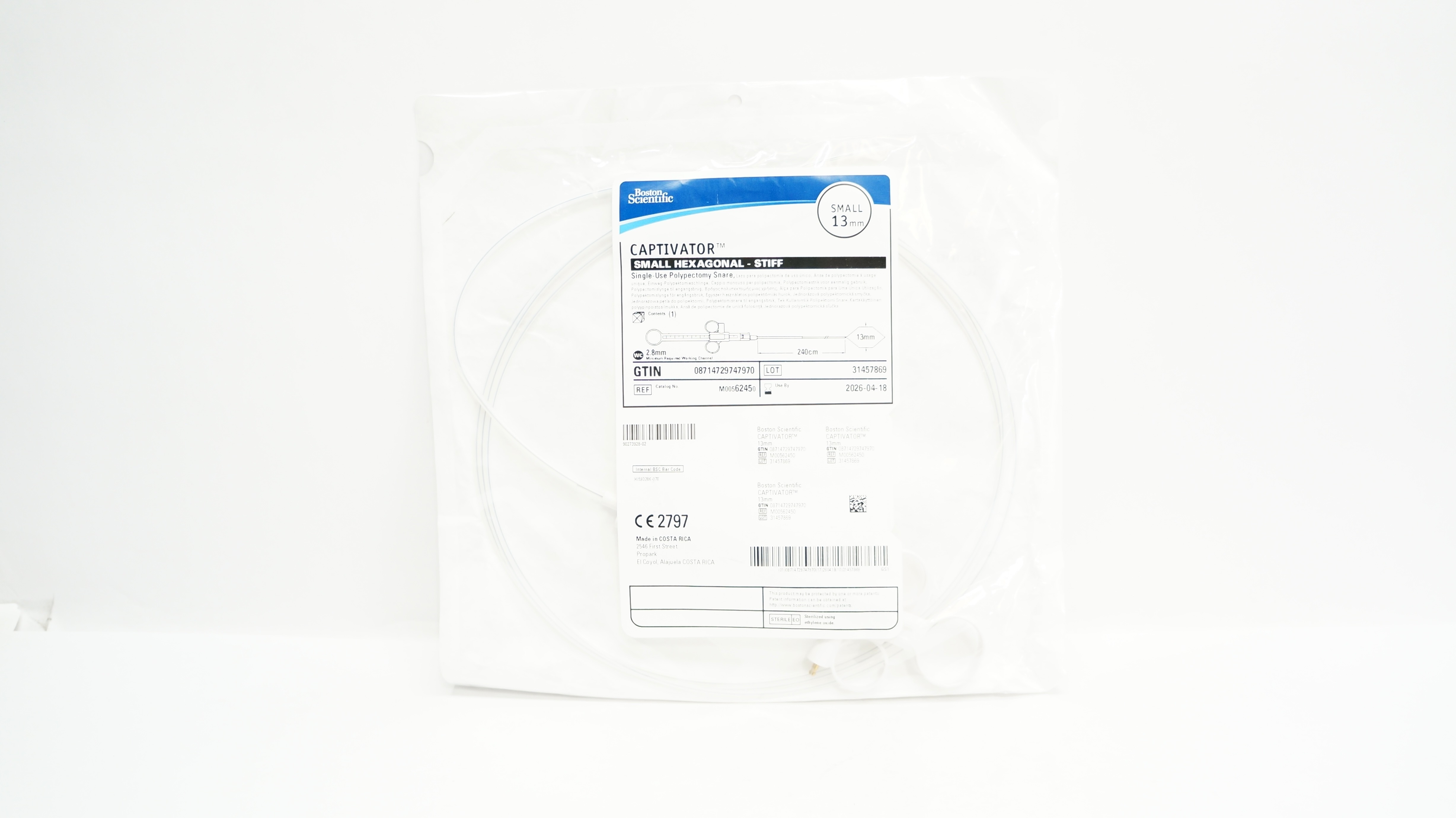 Boston Scientific 6245 Captivator Single-Use Polypectomy Snare Small 13mm