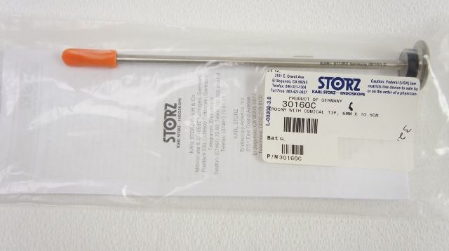 Karl Storz 30160C Trocar with Conical Tip, 6mm x 10.5cm