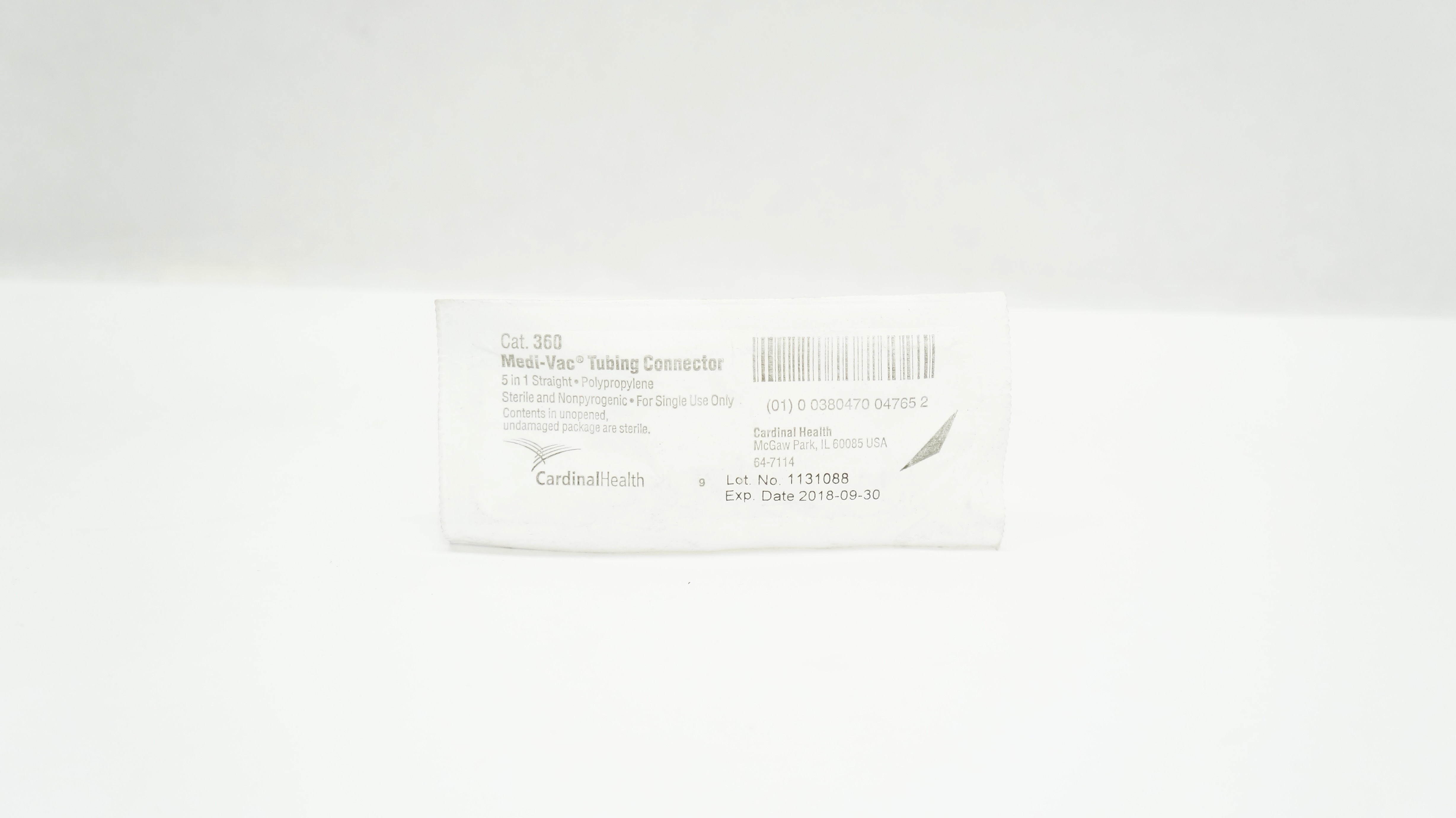 Cardinal Health 360 Medi-Vac Tubing Connector 5 in 1 Straight Polypropylene (x)