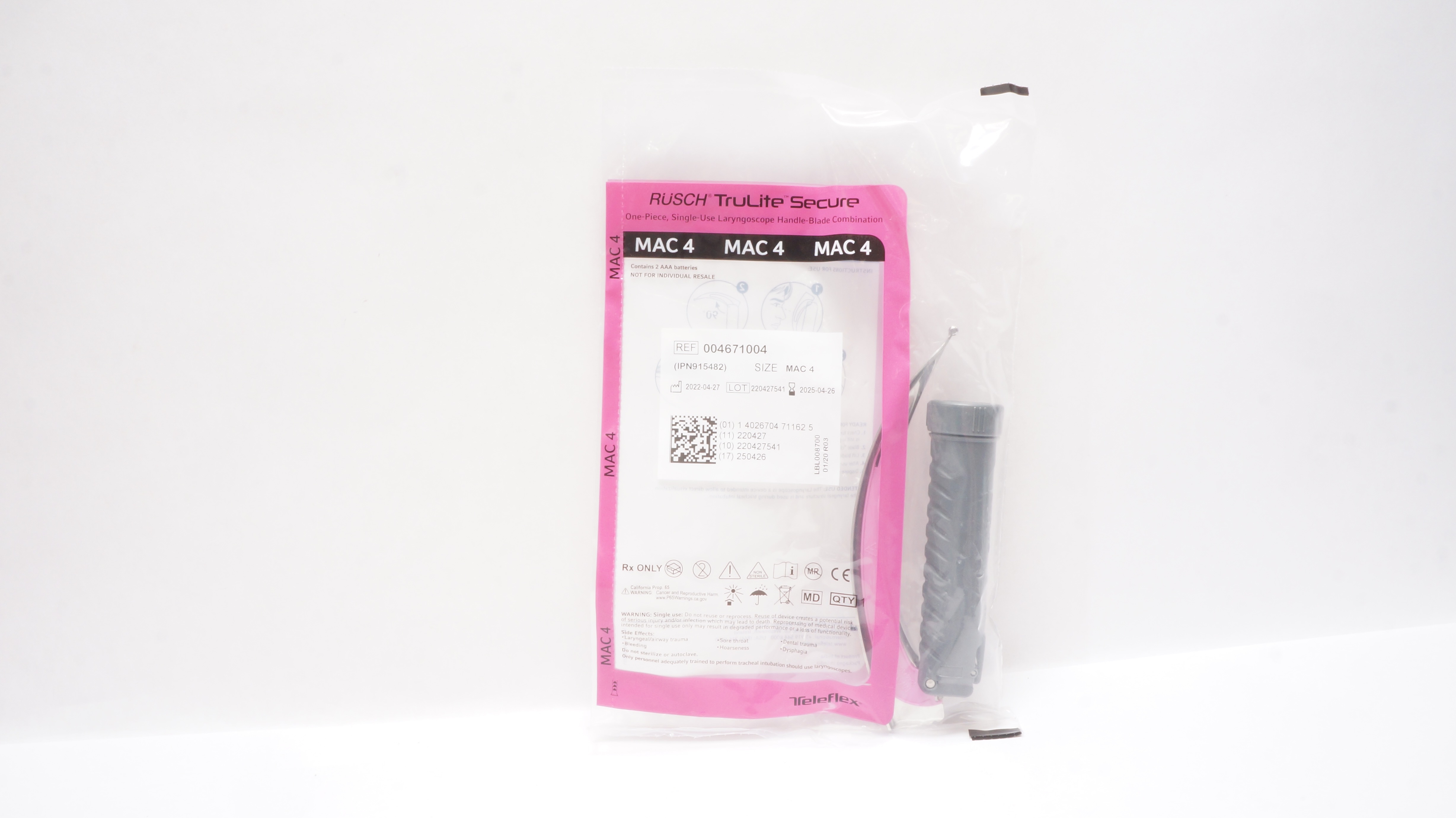 Teleflex 004671004 TruLite Secure Laryngoscope Handle-Blade Combination MAC 4