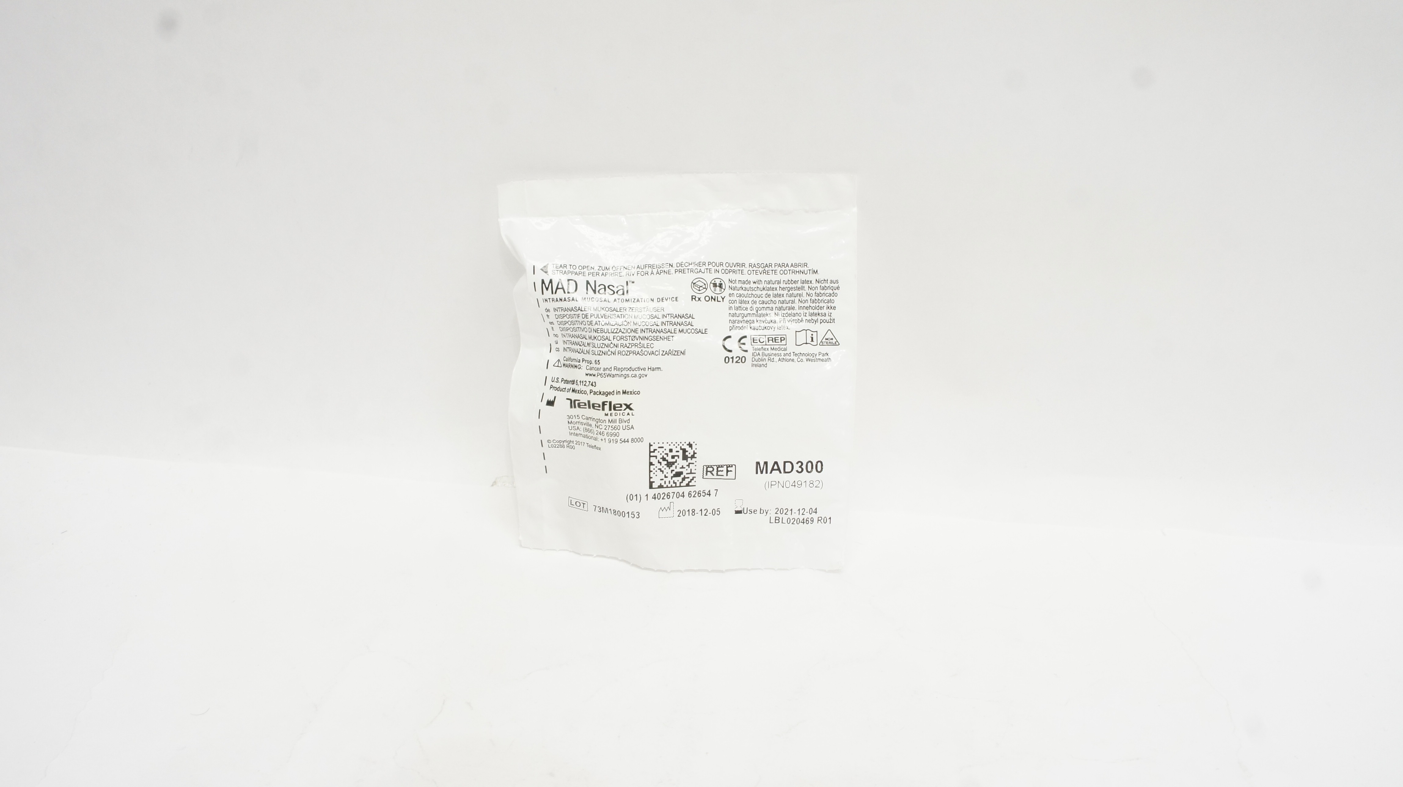 Teleflex MAD300 MAD Nasal Intranasal Mucosal Atomization Device (x)