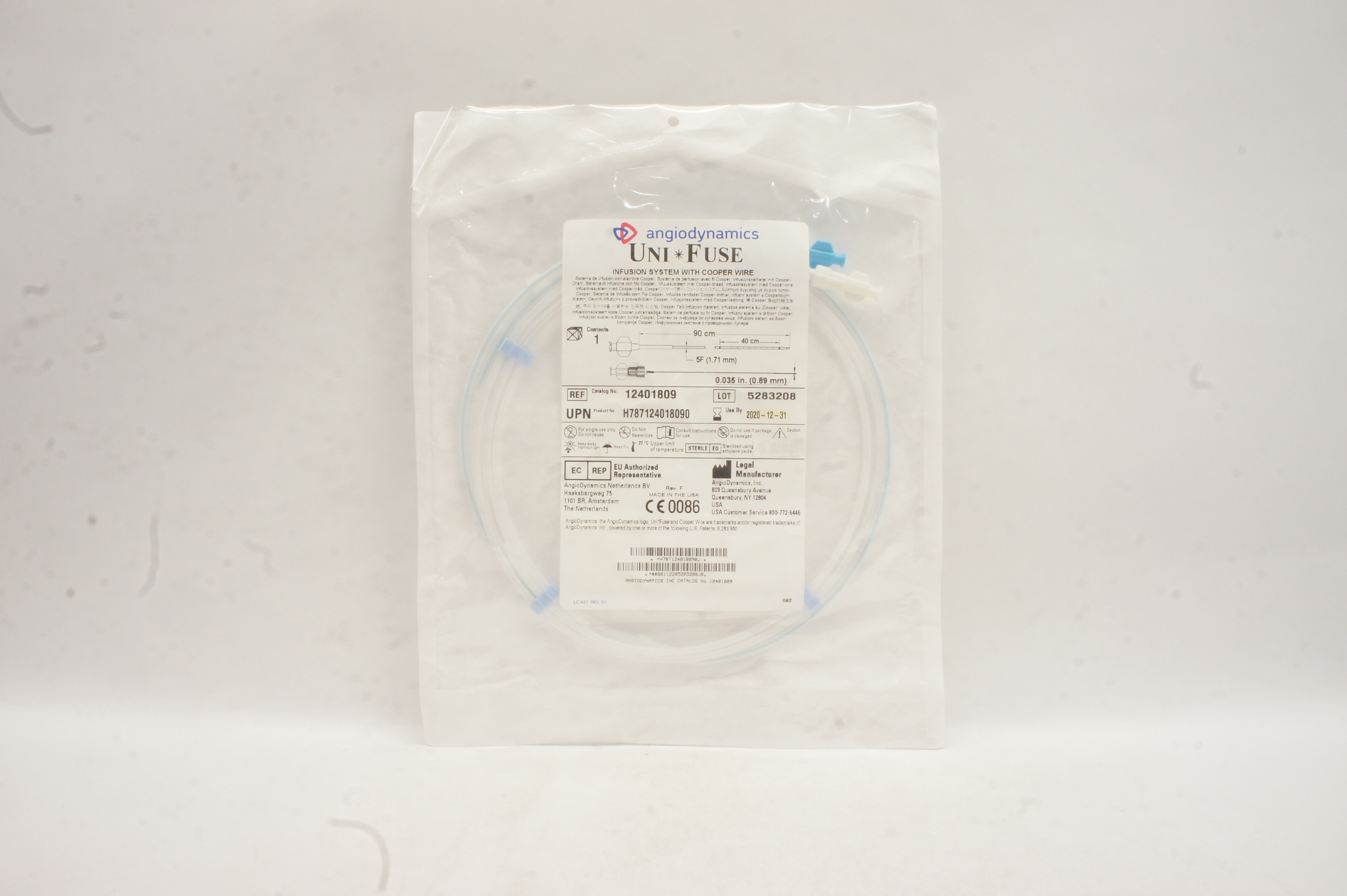 Angiodynamics 12401809 Uni Fuse Infusion System with Cooper Wire 5F x 90cm (x)