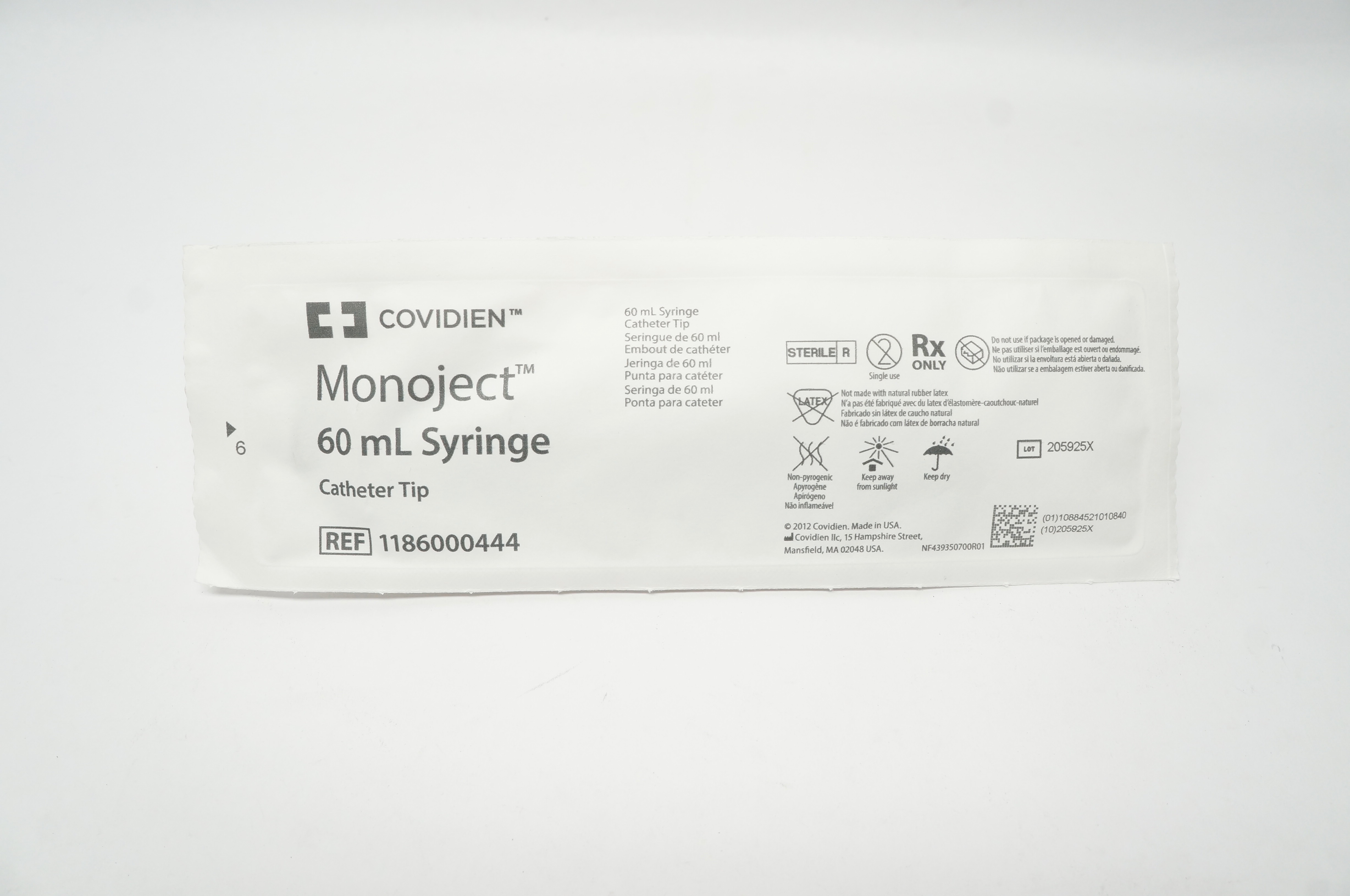 Covidien 1186000444 Monoject 60mL Syringe Cath. Tip