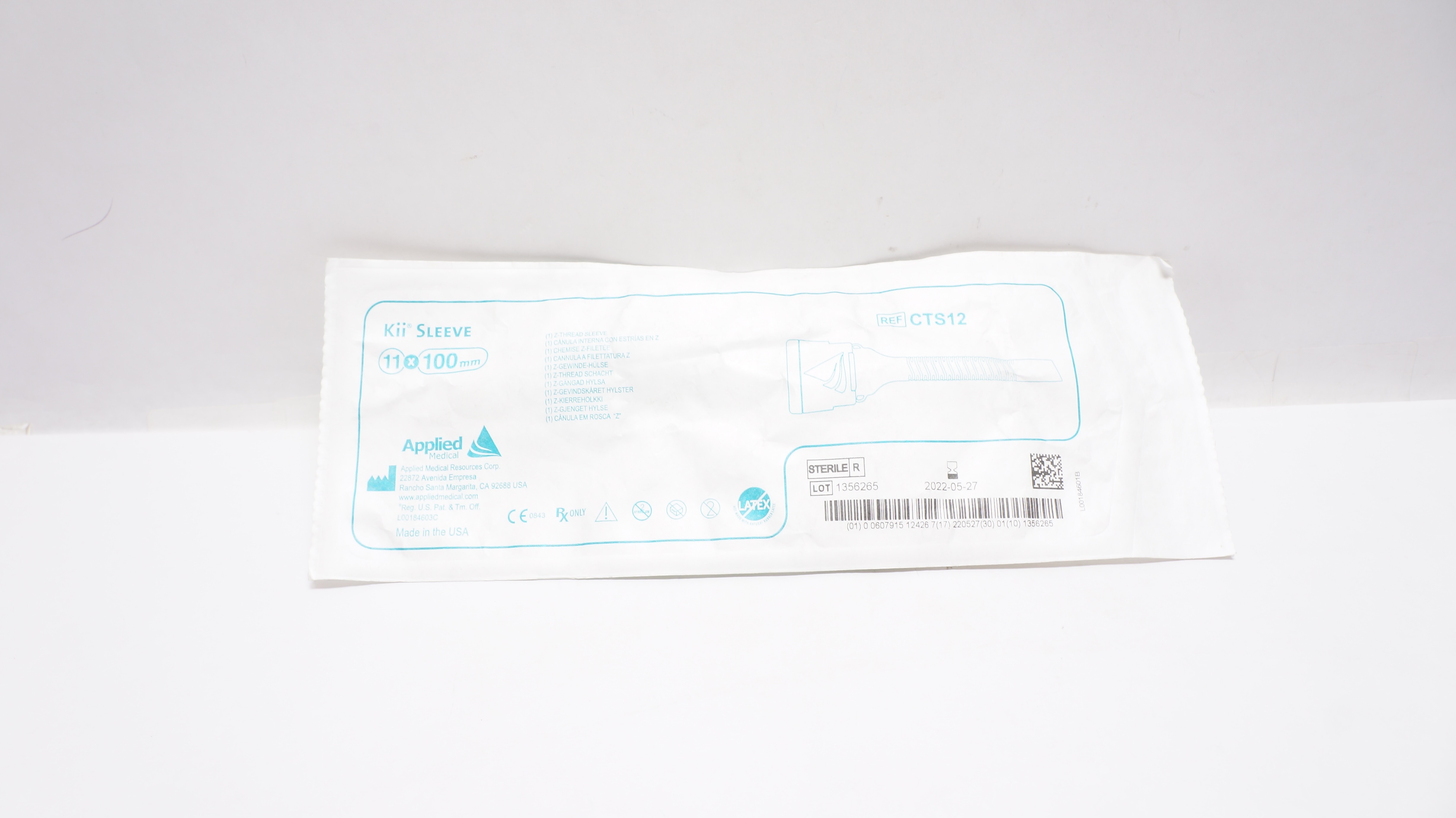 Applied Medical CTS12 Kii SLEEVE Z-Thread Sleeve 11 x 100mm (x)