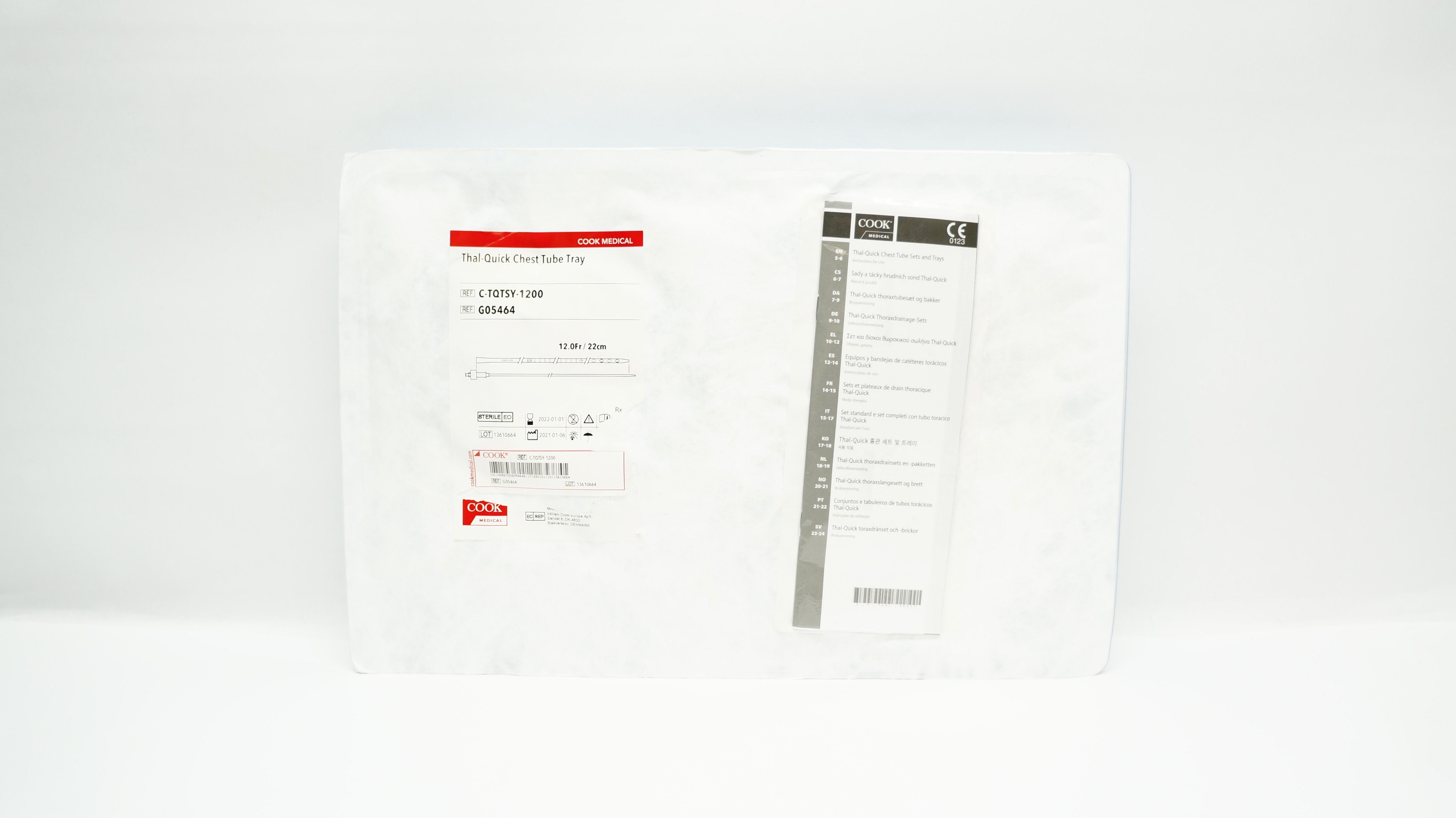 Cook Medical G05464 Thal-Quick Chest Tube Tray 12Fr/22cm (x)