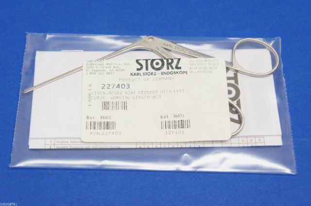 Karl Storz 227403 Fisch-Mcgee Wire Crimper With Left Curve, Working Length 8cm