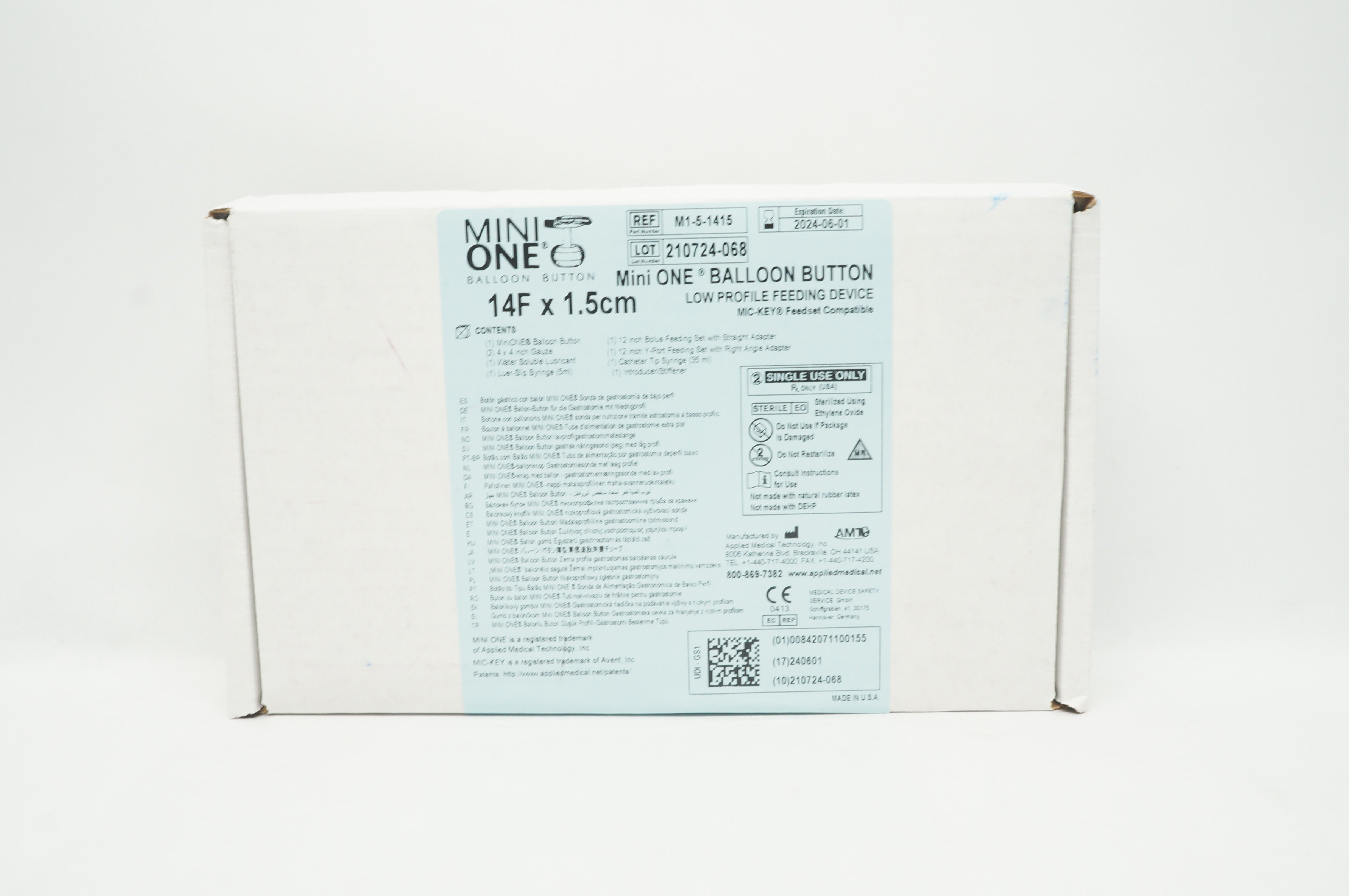 Applied Medical M1-5-1415 Mini One Balloon Button 14F x 1.5cm