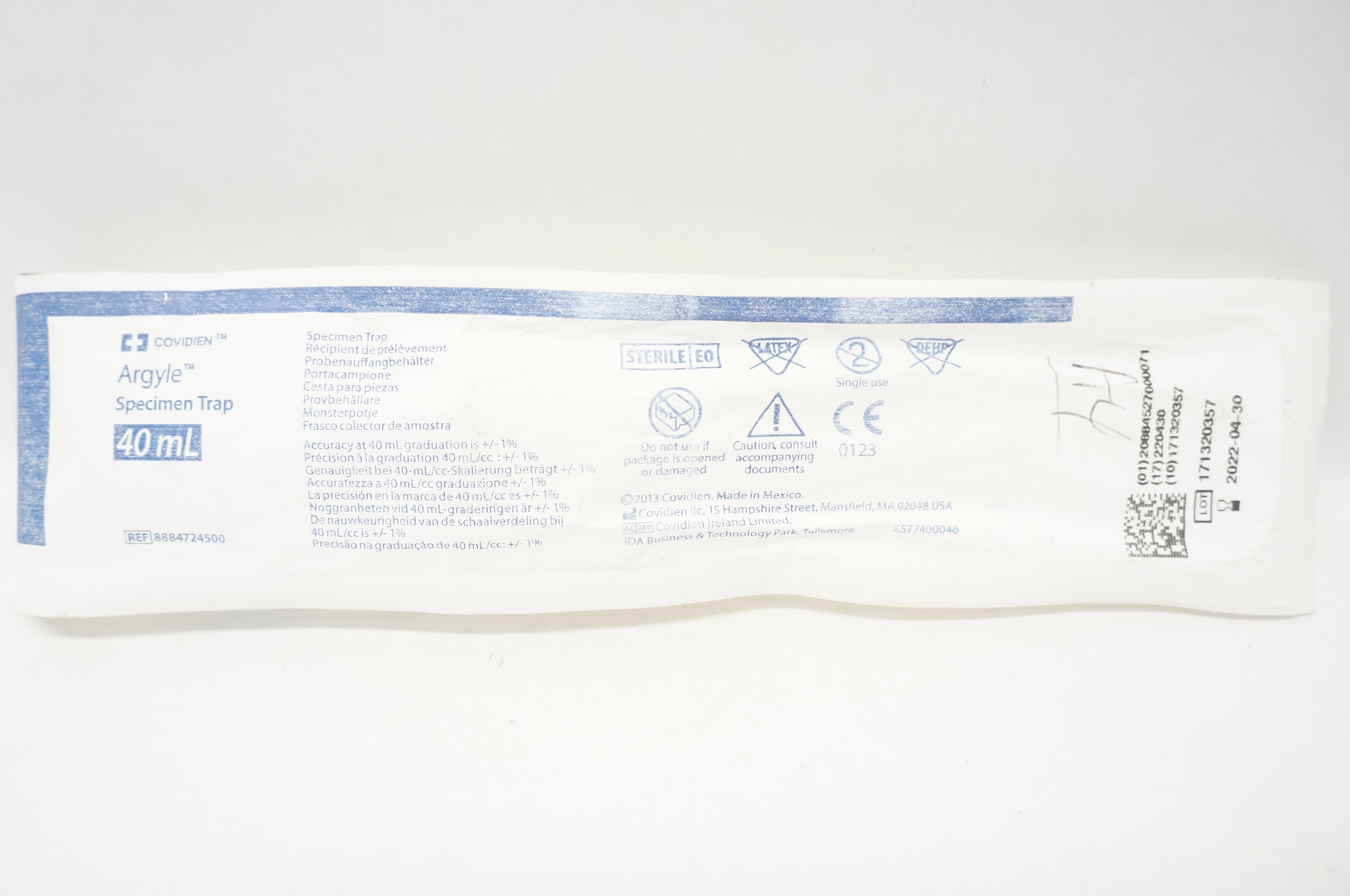 Covidien 8884724500 Argyle Specimen trap 40mL