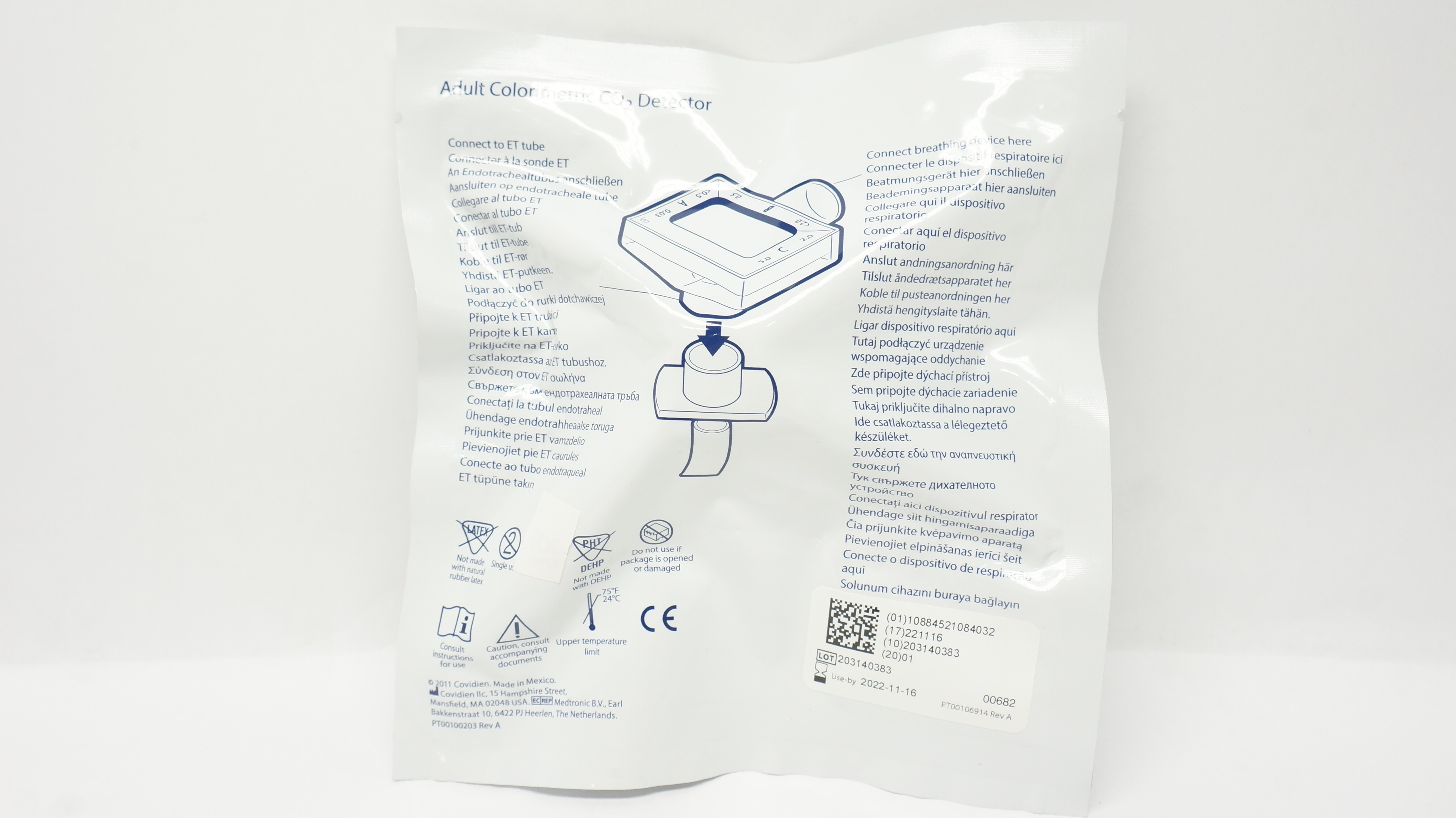 Covidien EASYCAP II Nellcor Adult Colorimetric CO2 Detector >15kg