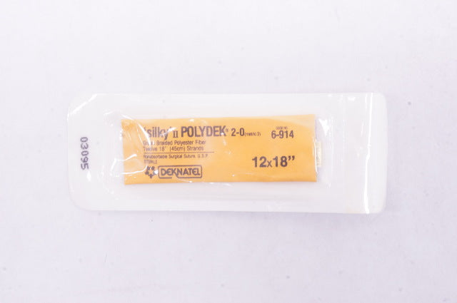 Ethicon 6-914 2-0 Silky II Polydek Braided Polyester Fiber Twelve Strands 18inch