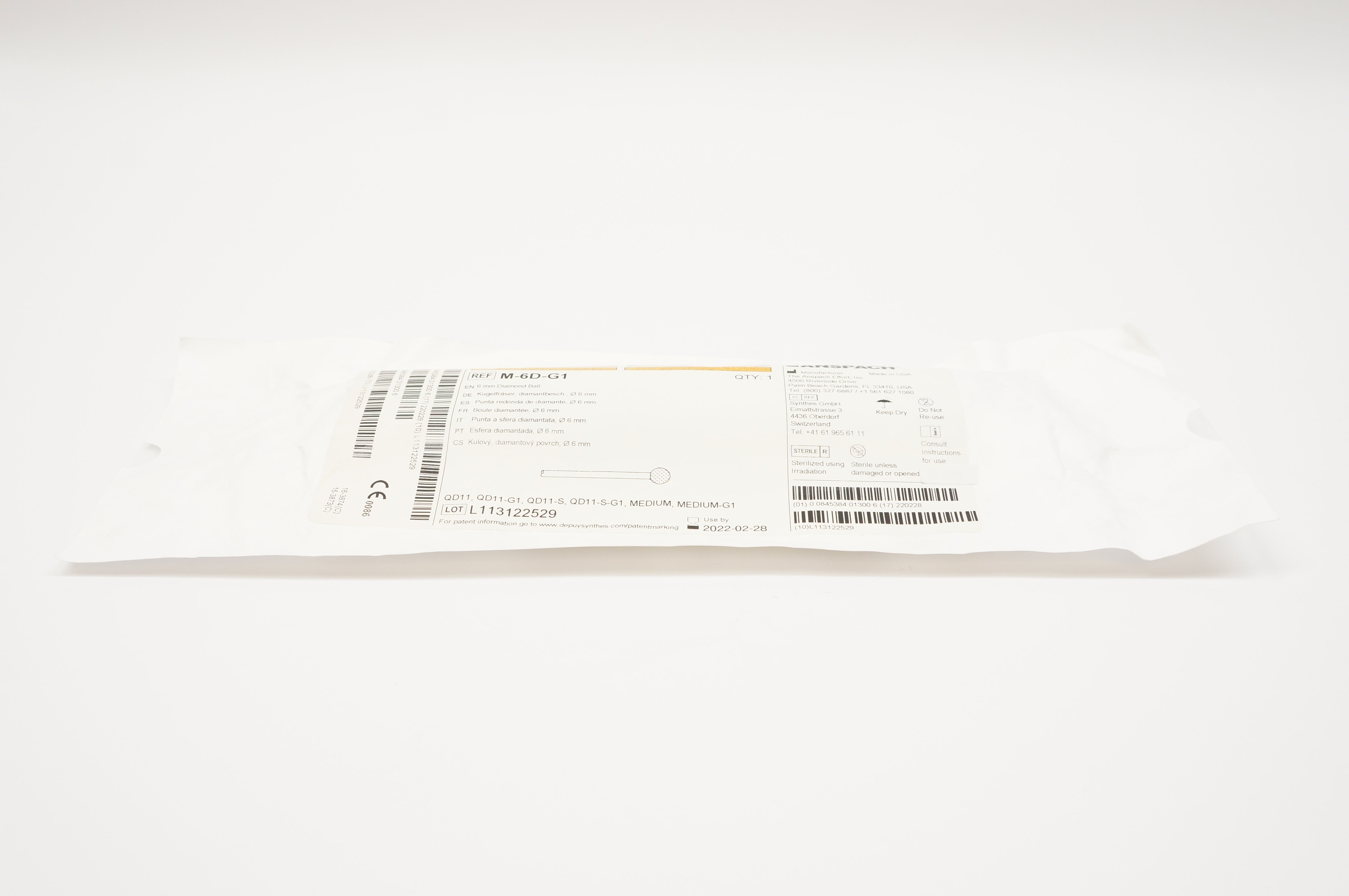 Anspach M-6D-G1 Diamond Ball 6mm