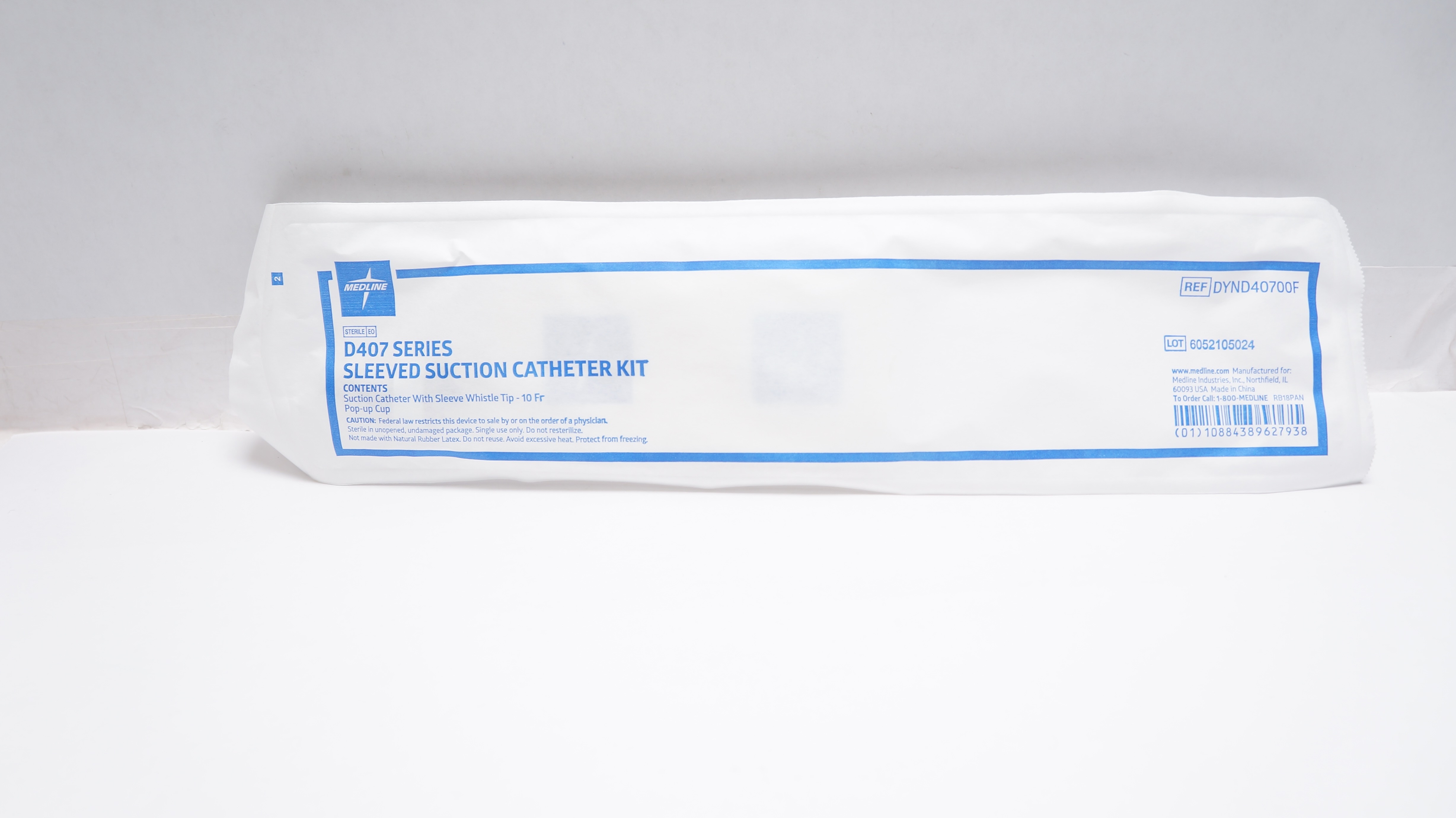 Medline DYND40700F D407 Series Sleeved Suction Cath. Kit 10Fr
