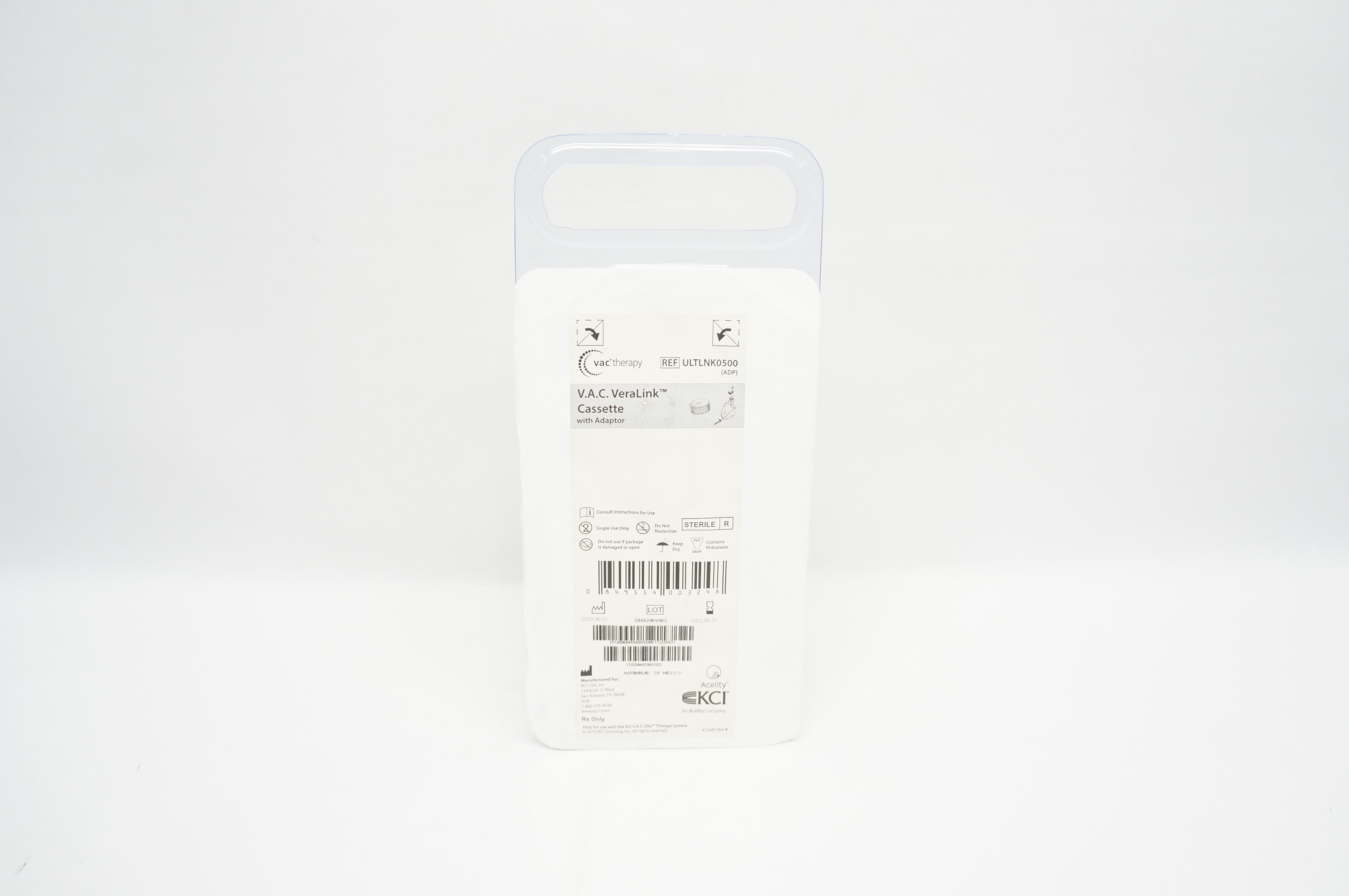 KCI ULTLNK0500 Acelity V.A.C. VeraLink Cassette with Adaptor (x)