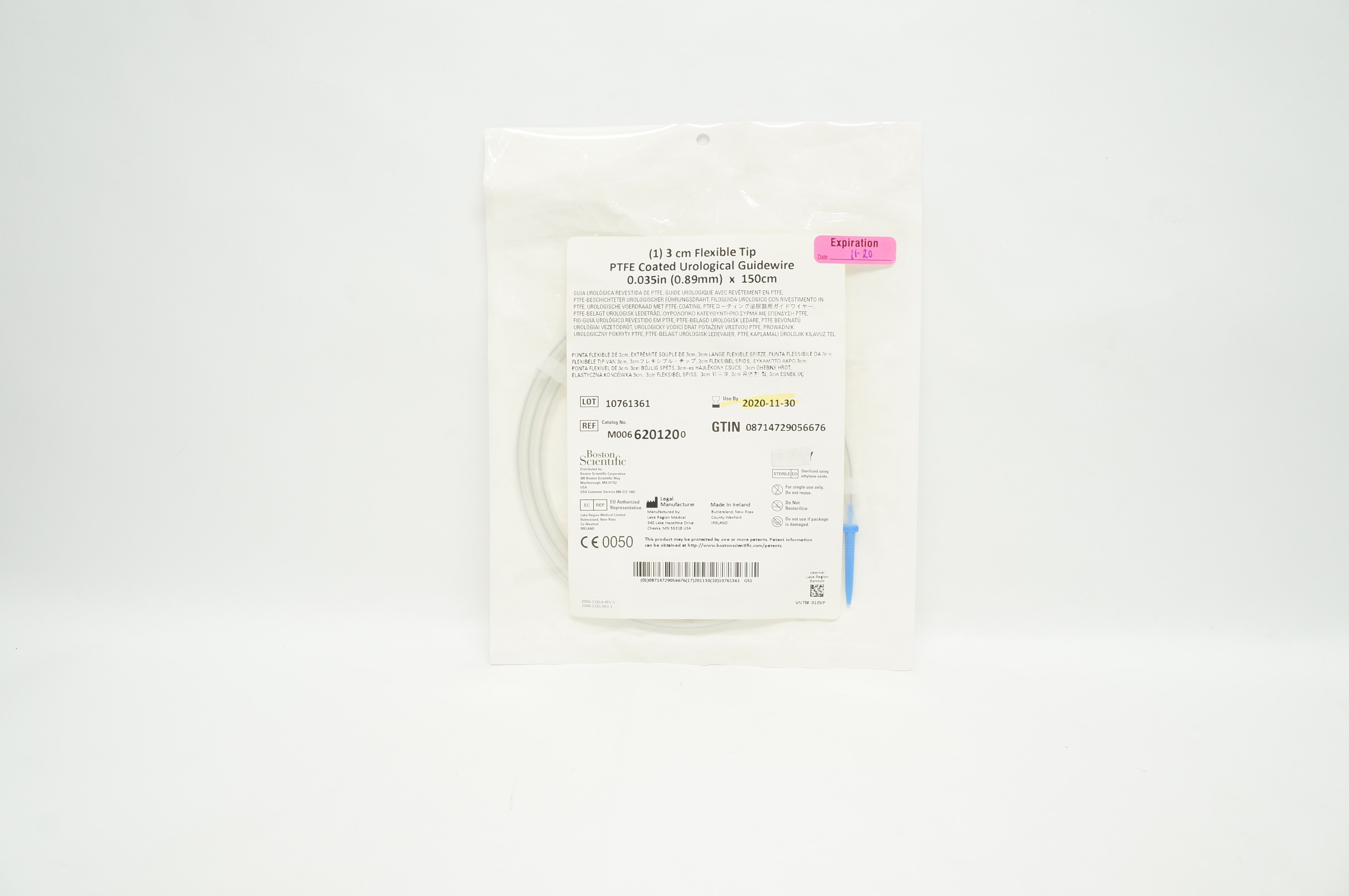 Boston Scientific M0066201200 3cm Flexible Tip PTFE Guidewire 0.035in x150cm (x)