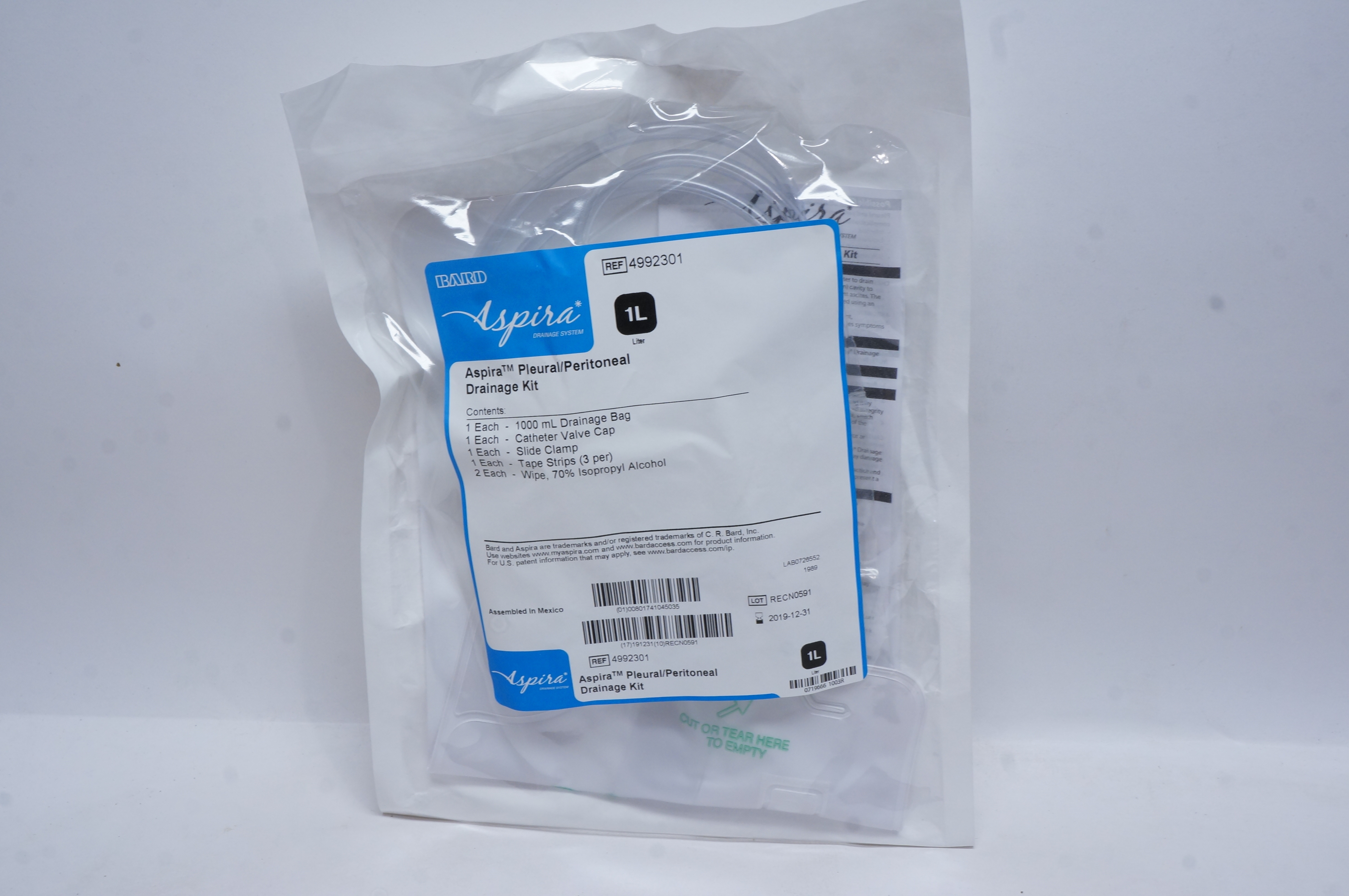 Bard 4992301 Aspira Pleural/Peritoneal Drainage Kit 1L (x)