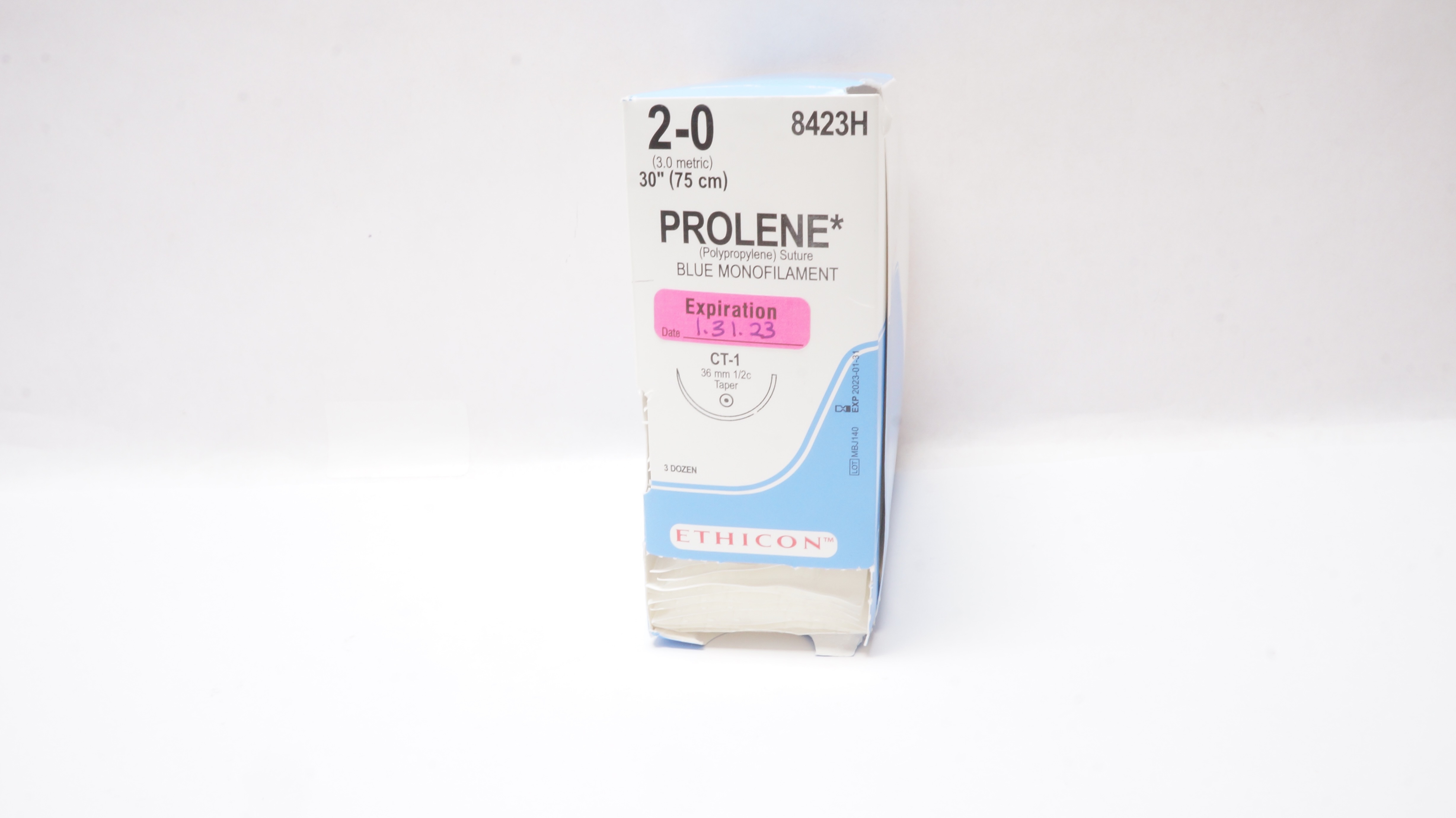 Ethicon 8423H 2-0 PROLENE CT-1 36mm 1/2c Taperpoint 30inch - Box of 36 (x)