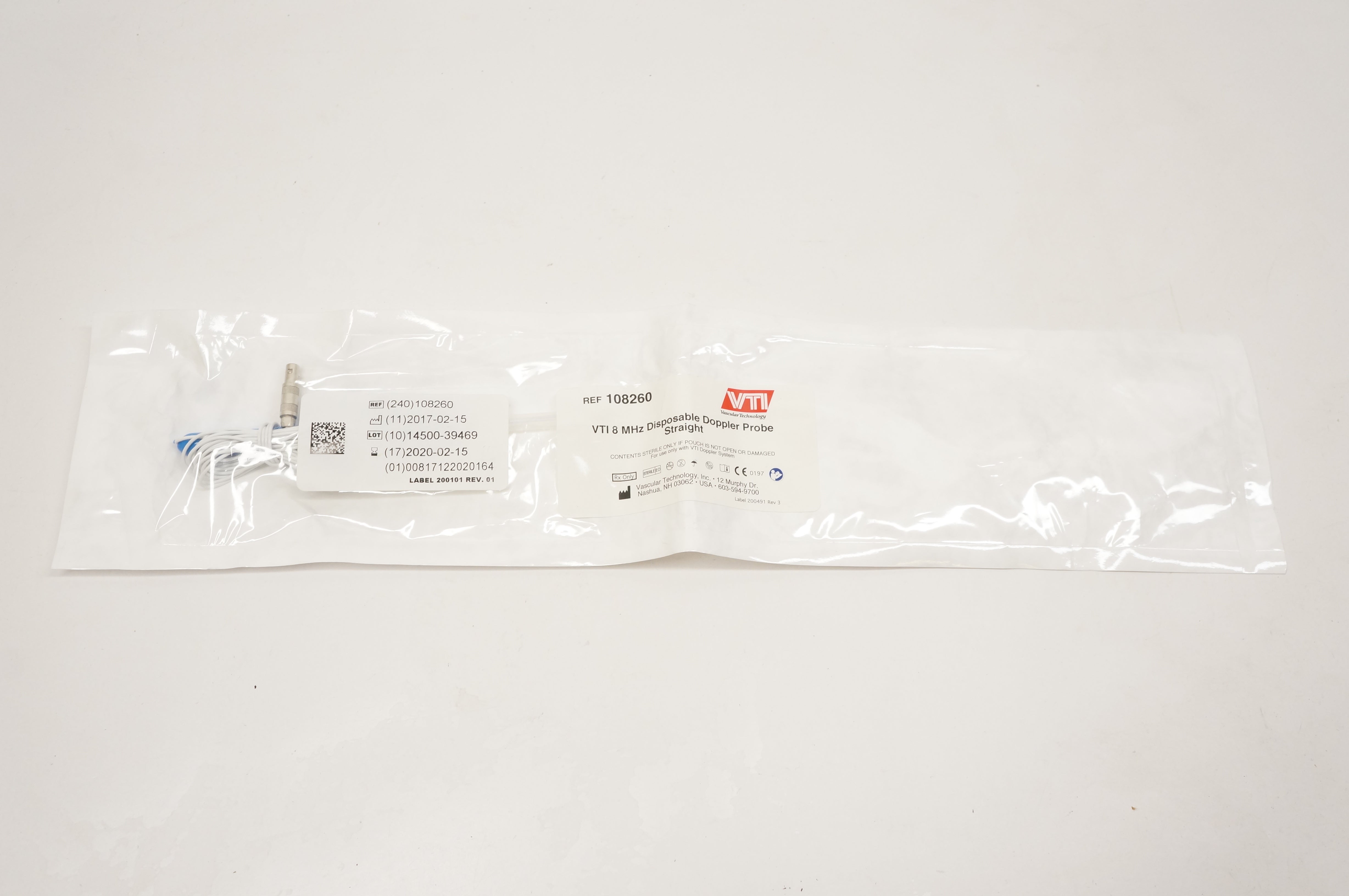 Vascular 108260 VTI 8 MHz Doppler Probe Straight (x)