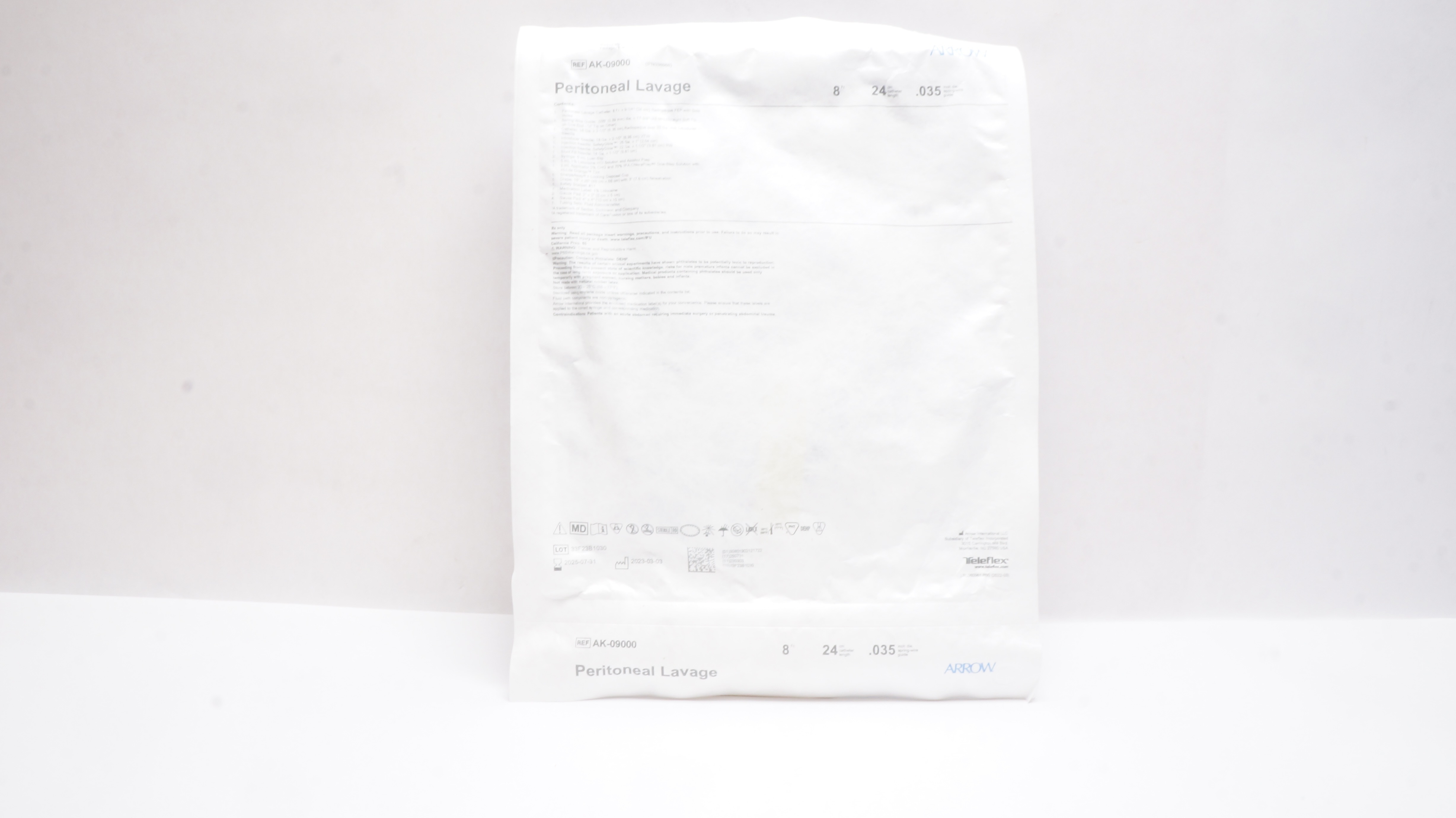 Arrow AK-09000 Peritoneal Lavage Kit 8Fr. x 24cm x 0.35inch