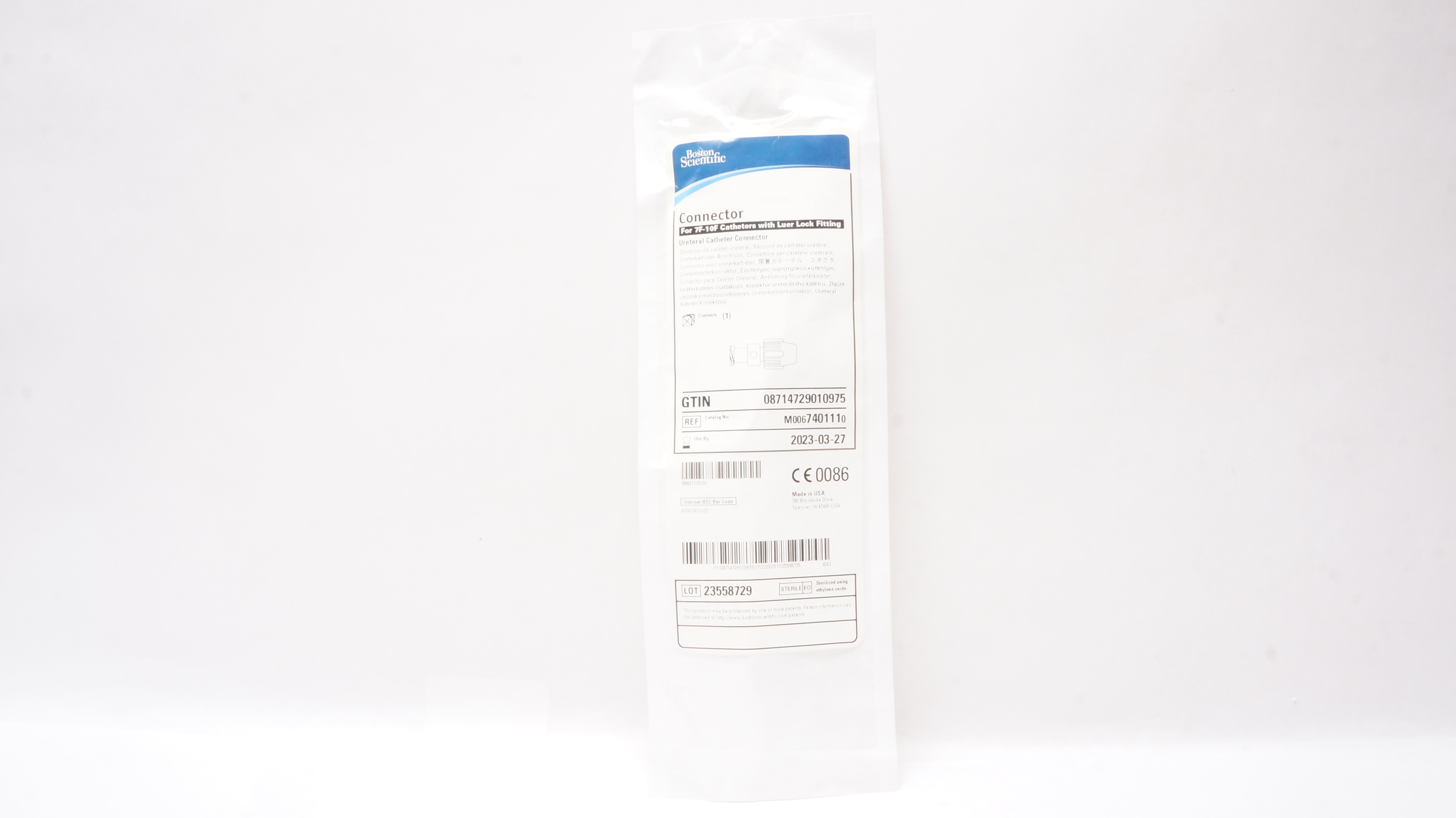 Boston Scientific M0067401110 Ureteral Cath. Connector For 7F-10F Cath. (x)