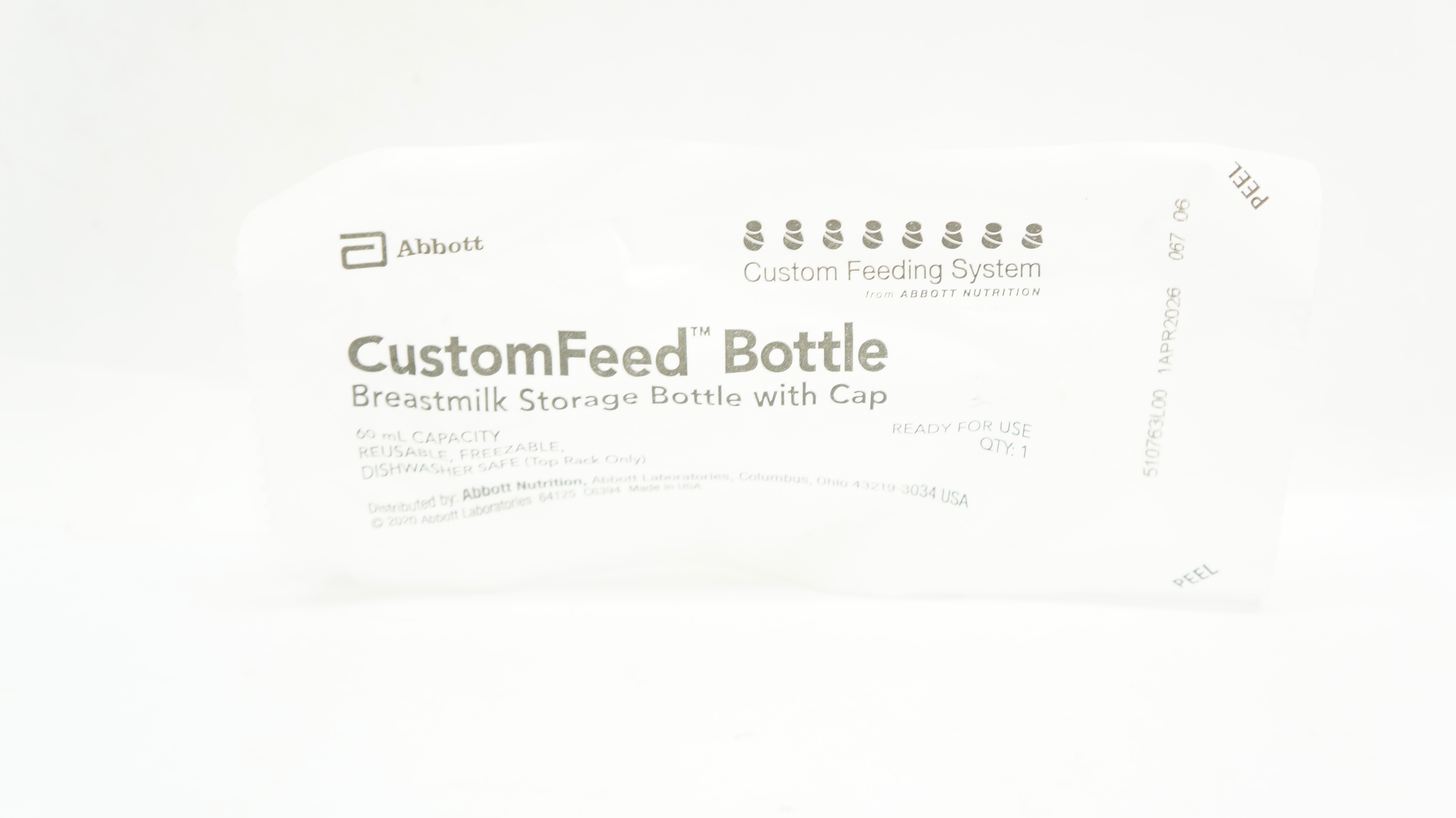 Abbott CustomFeed Breastmilk Storage Bottle With Cap 60 mL