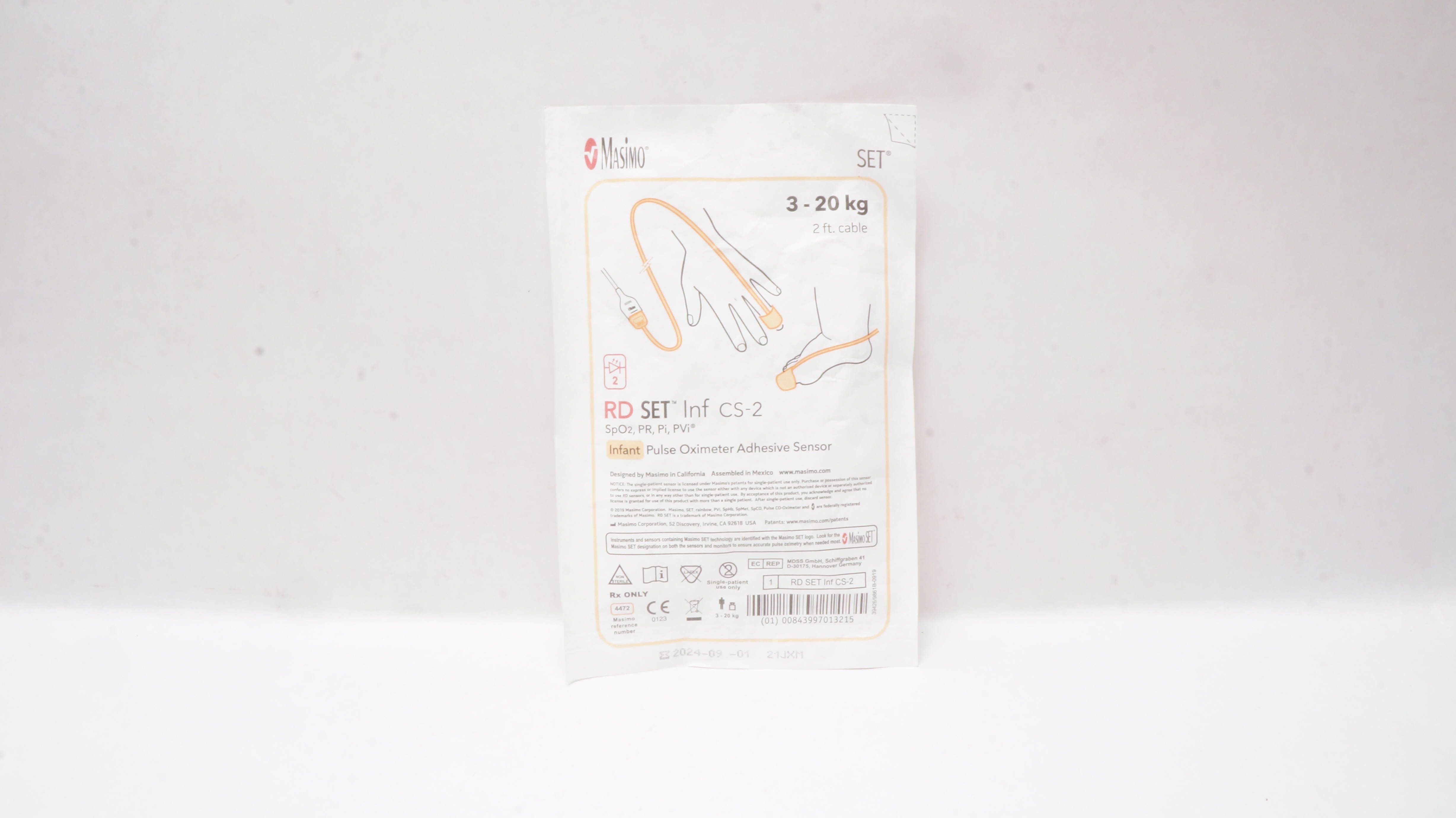 Masimo 4472 RD SET Inf CS-2 Infant Pulse Oximeter Adhesive Sensor