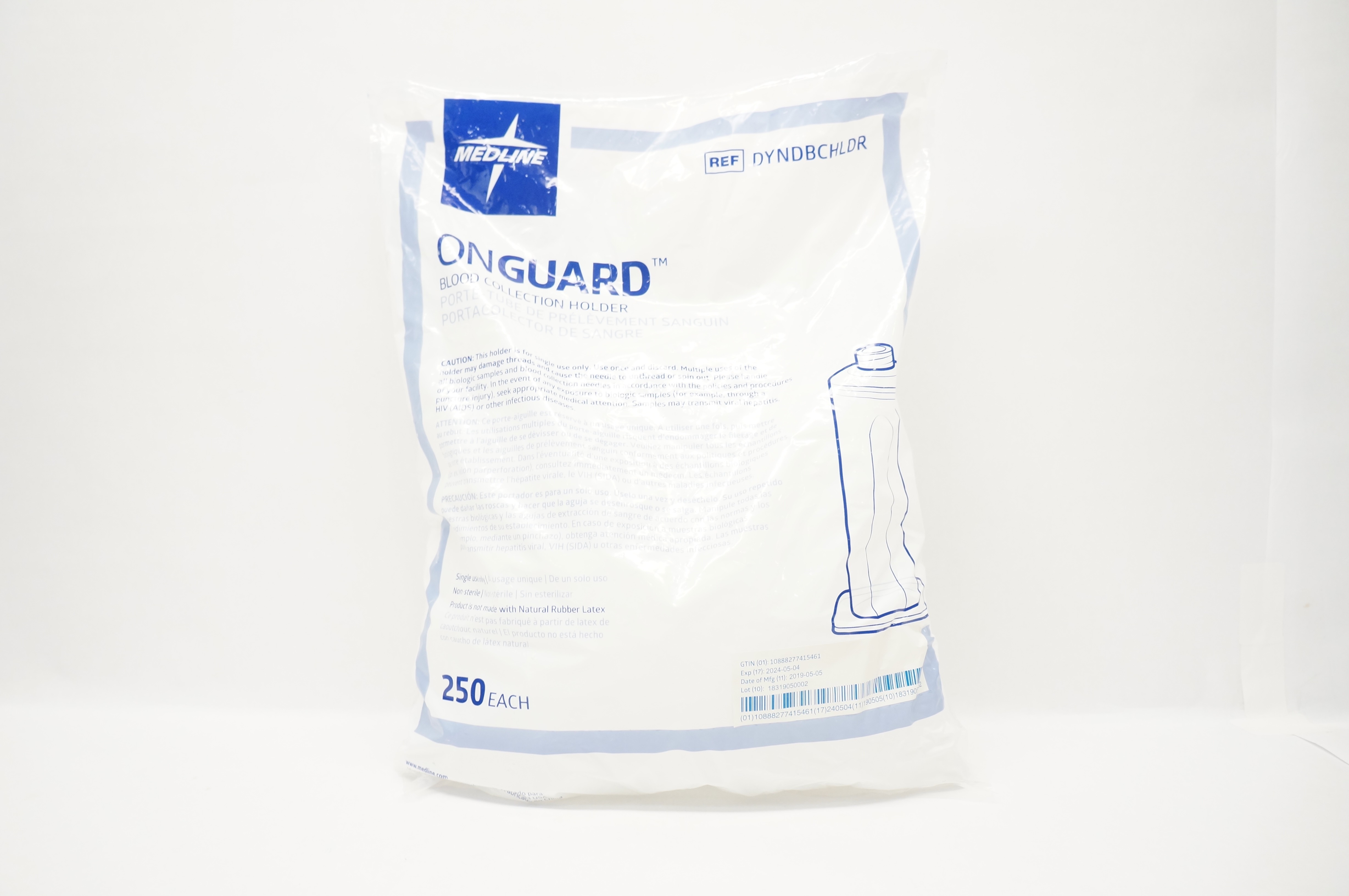 Medline DYNDBCHLDR Onguard Blood Collection Tube Holders - Pack of 250