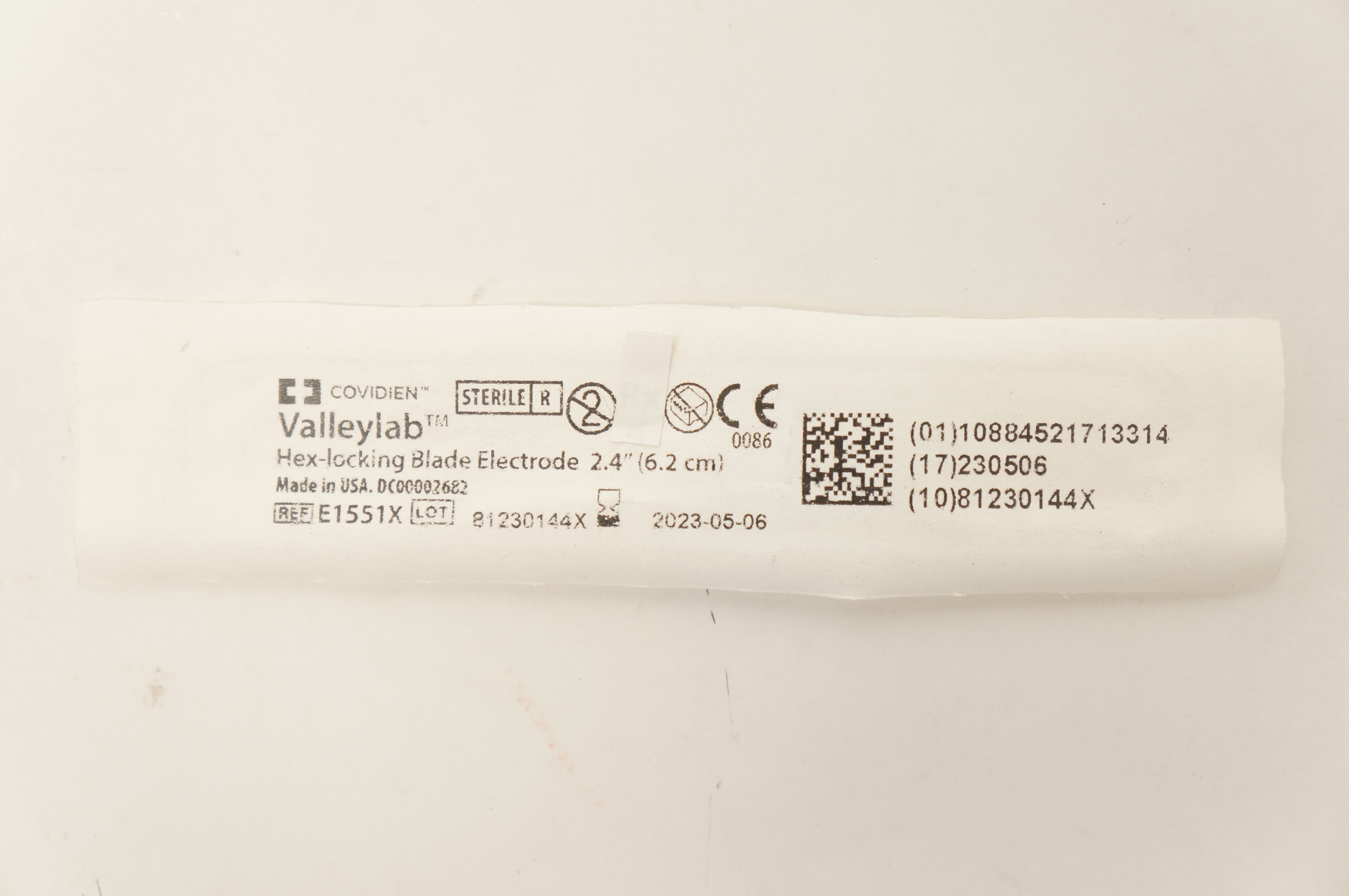 Covidien E1551X Valleylab Hex-Locking Blade Electrode 2.4inch (x)