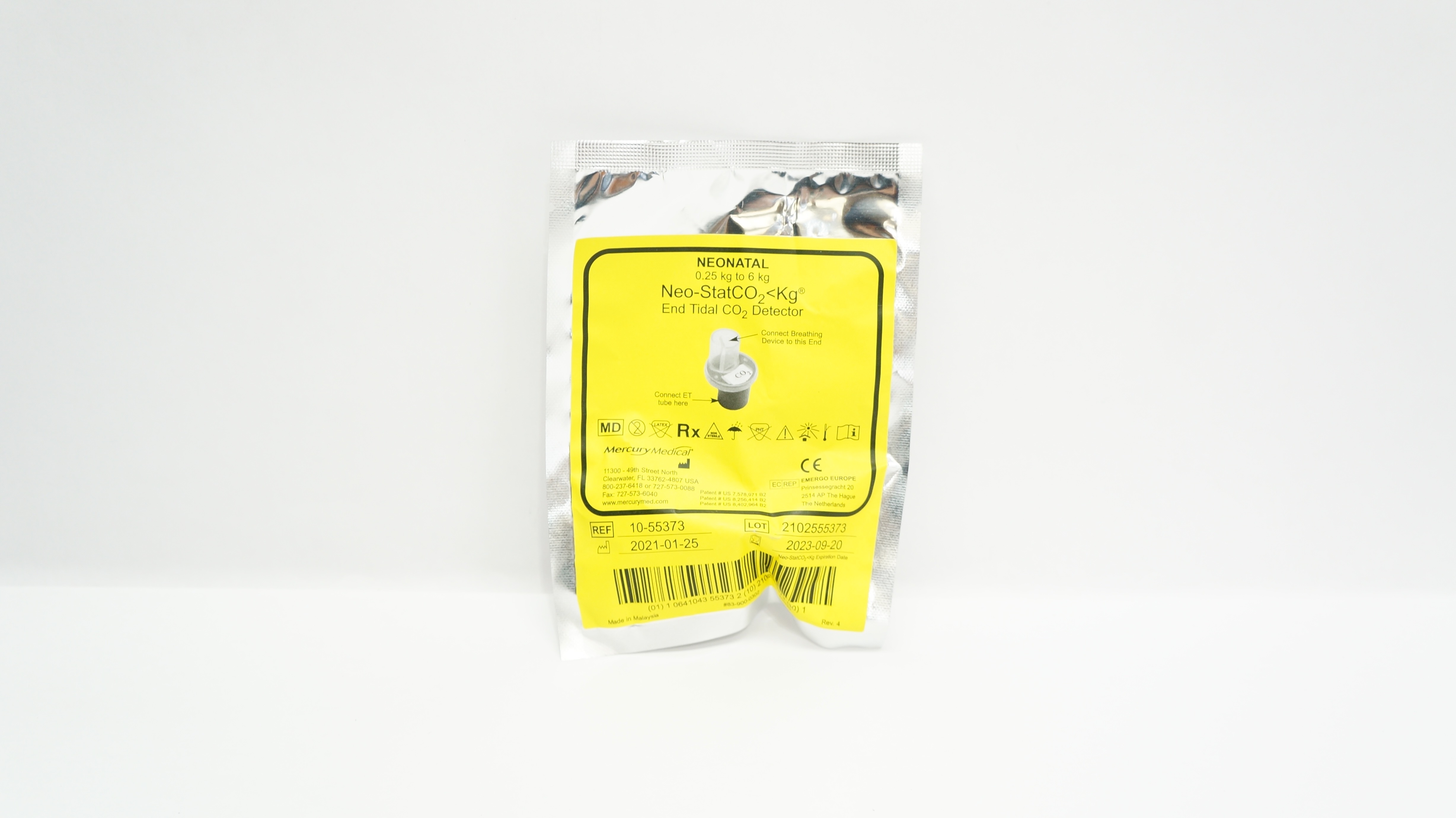 Mercury Medical 10-55373 NEONATAL Neo-StatCO2<Kg End Tidal CO2 Detector (x)