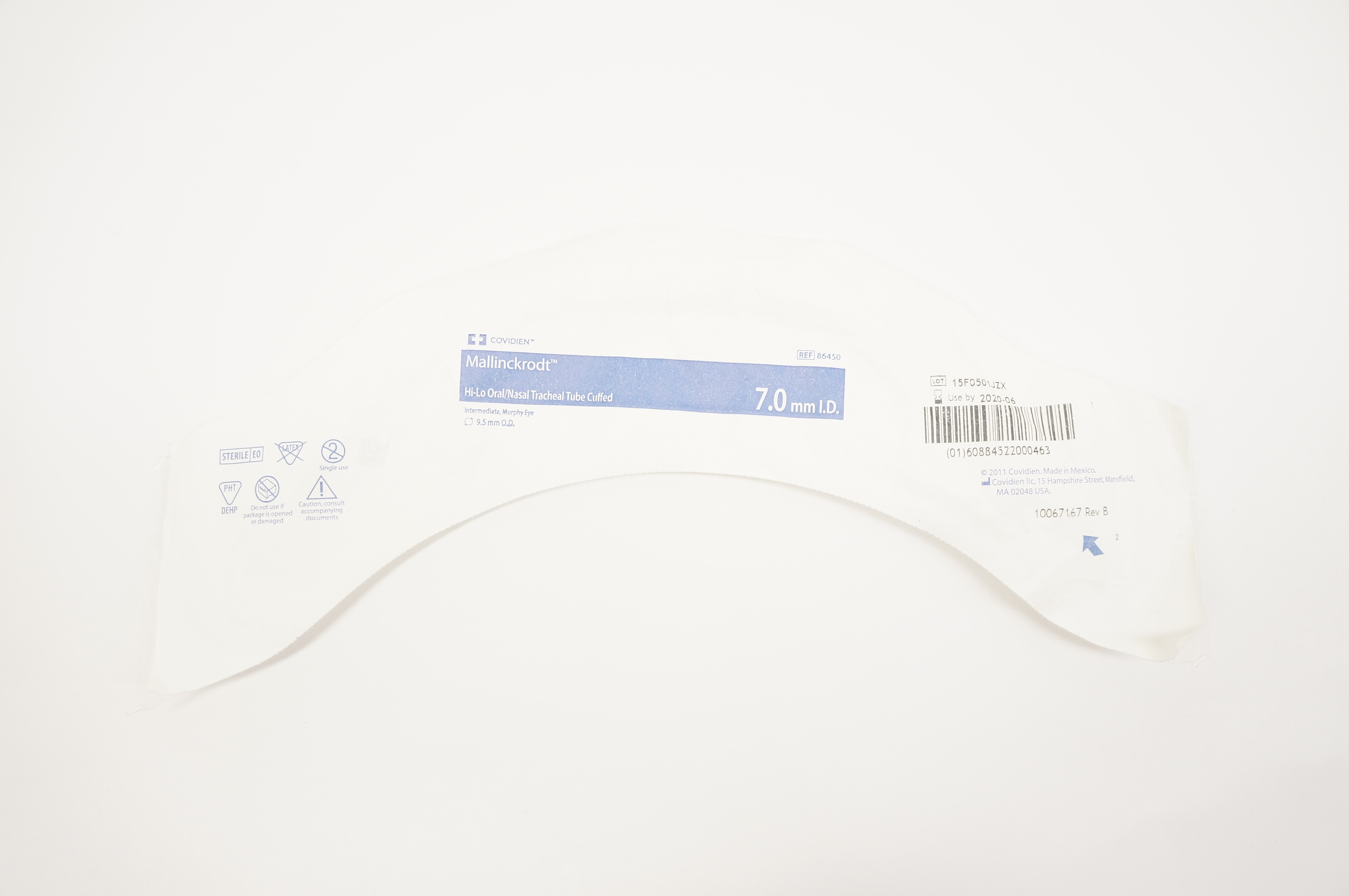 Covidien 86450 Mallinckrodt Hi-Lo Oral/Nasal Tracheal Tube Cuffed 7.0mmx9.5mm(x)