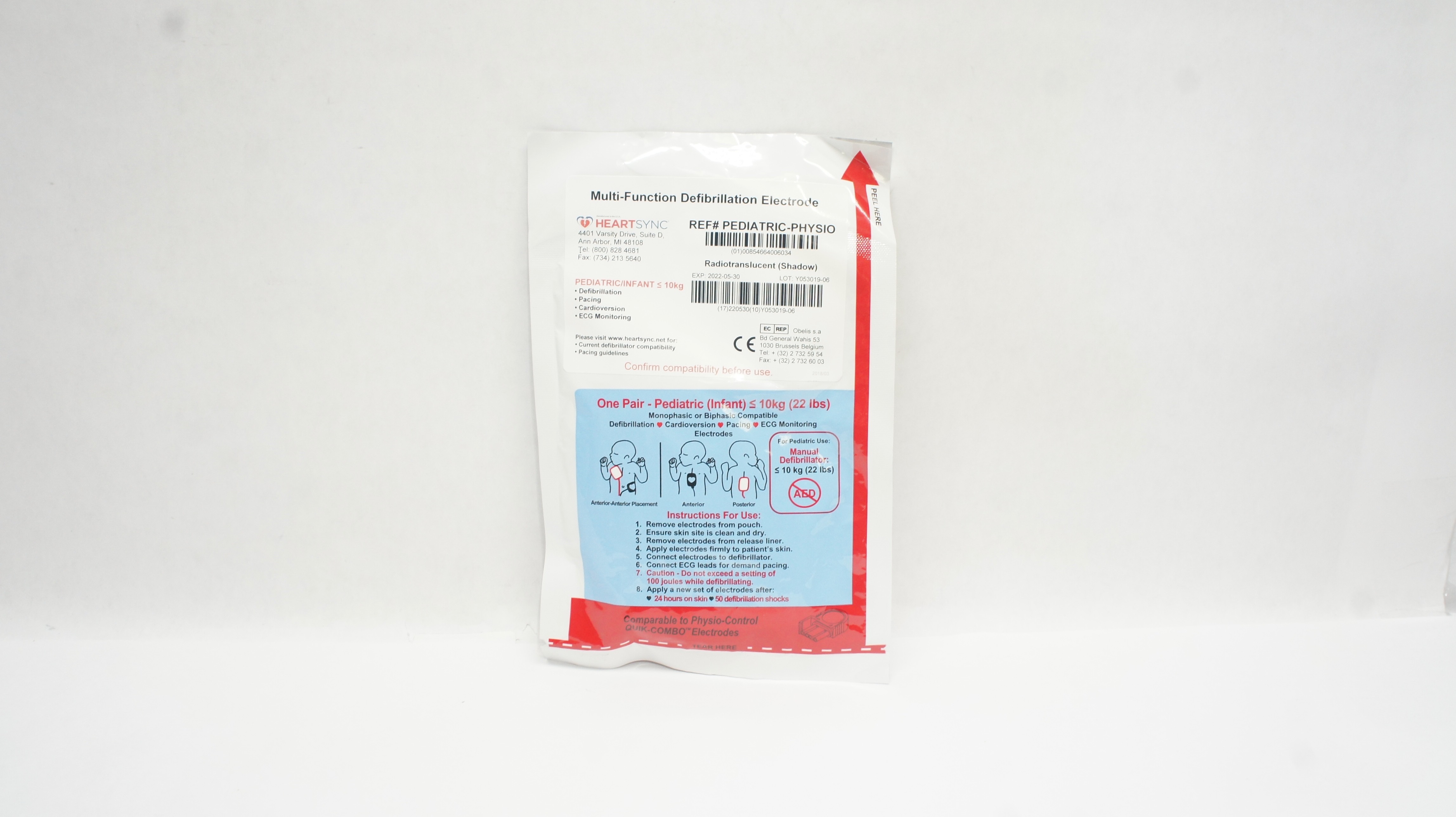 HeartSync Pediatric-Physio Multi-Function Defibrillation Electrode ≤ 22lbs (x)