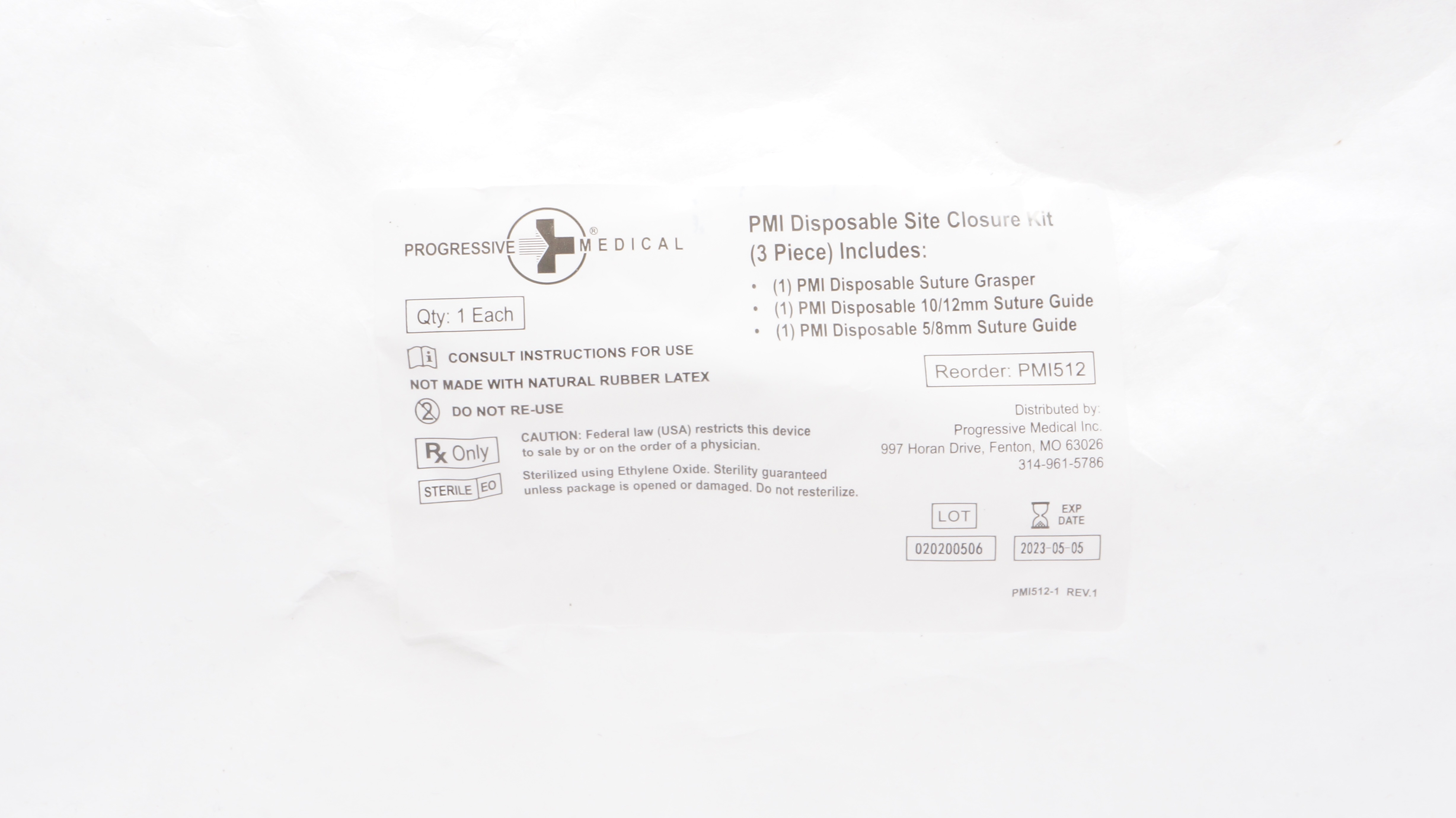 Progressive Medical PMI512 PMI Disposable Site Closure Kit (x)