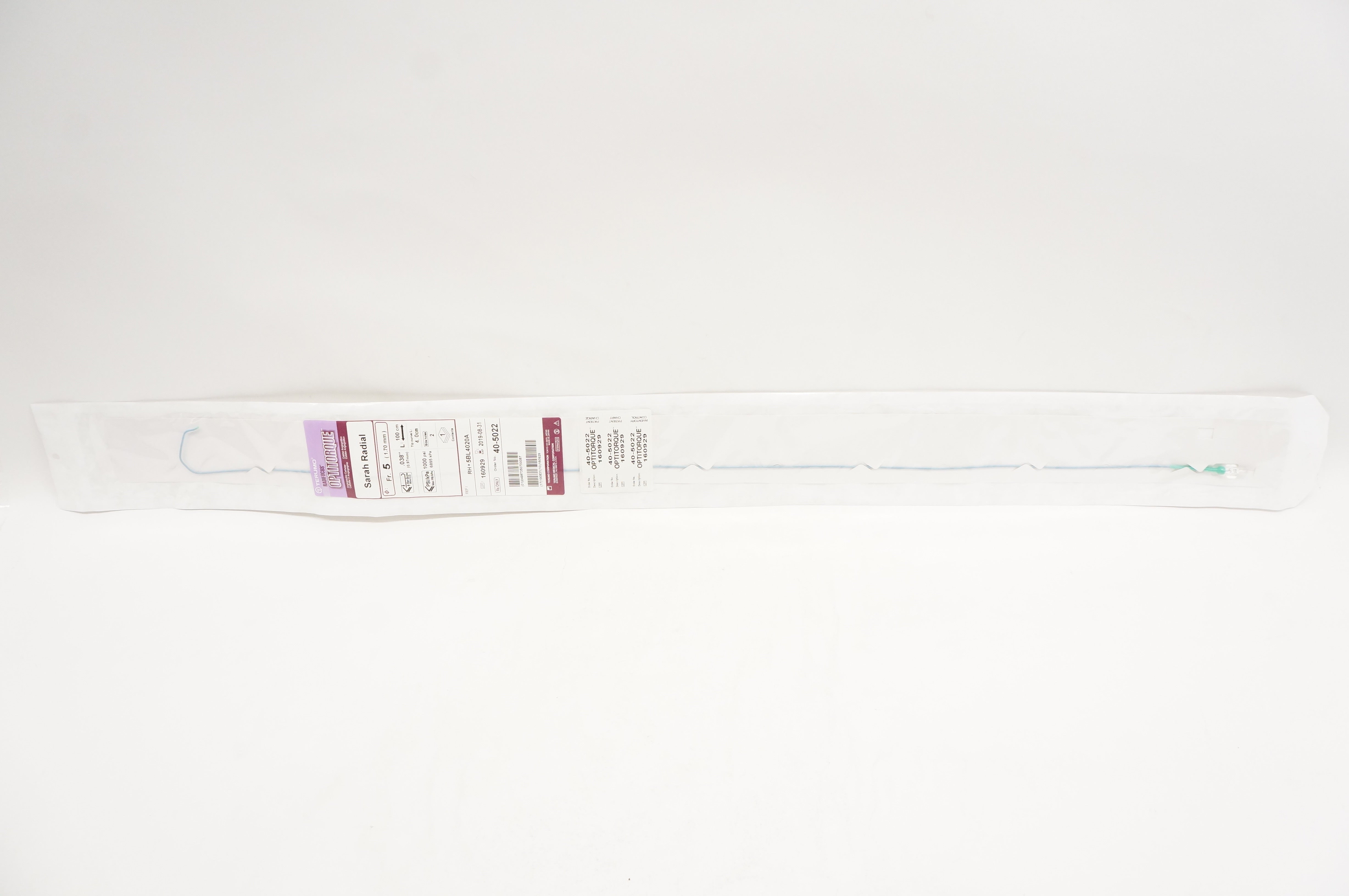 Terumo 5BL4020A Radifocus Optitorque Angiographic Cath. Sarah Radial 5Fr (x)