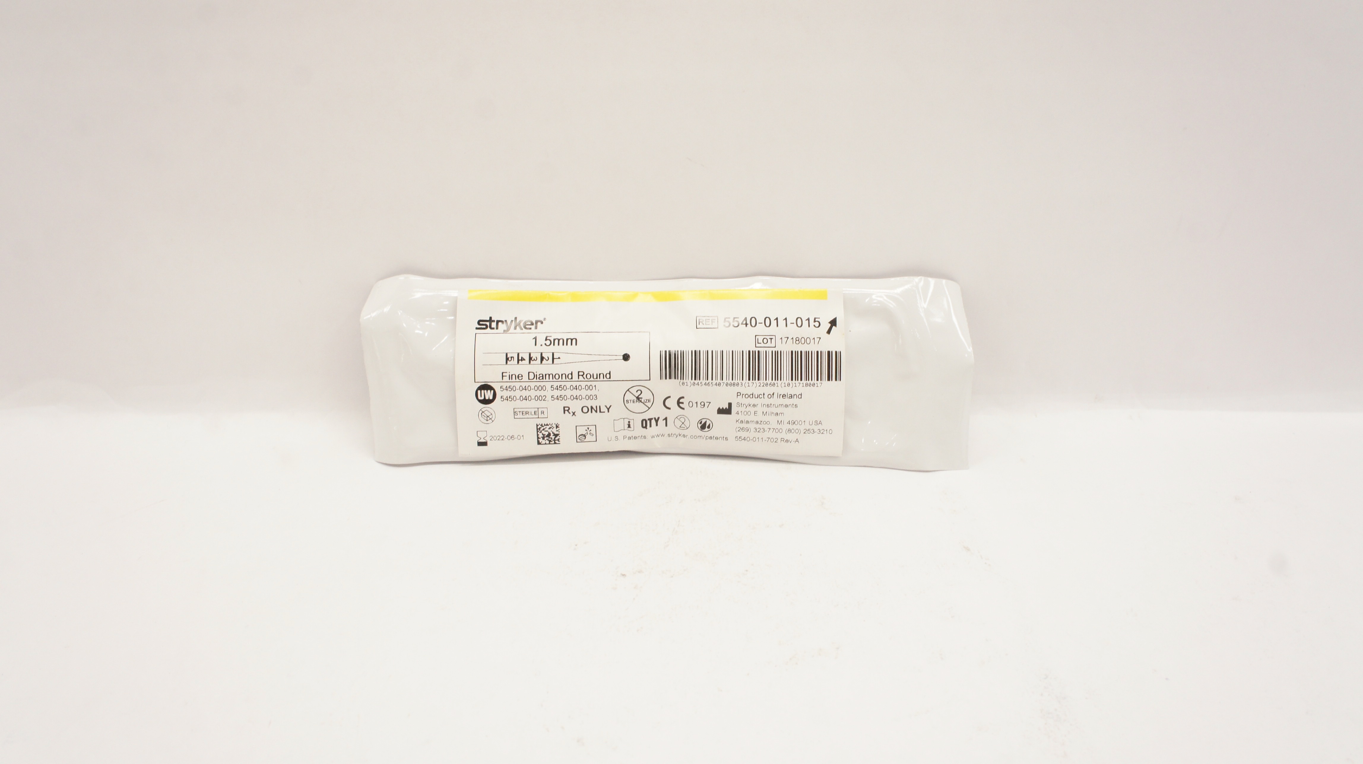 Stryker 5540-011-015 Fine Diamond Round 1.5mm (x)