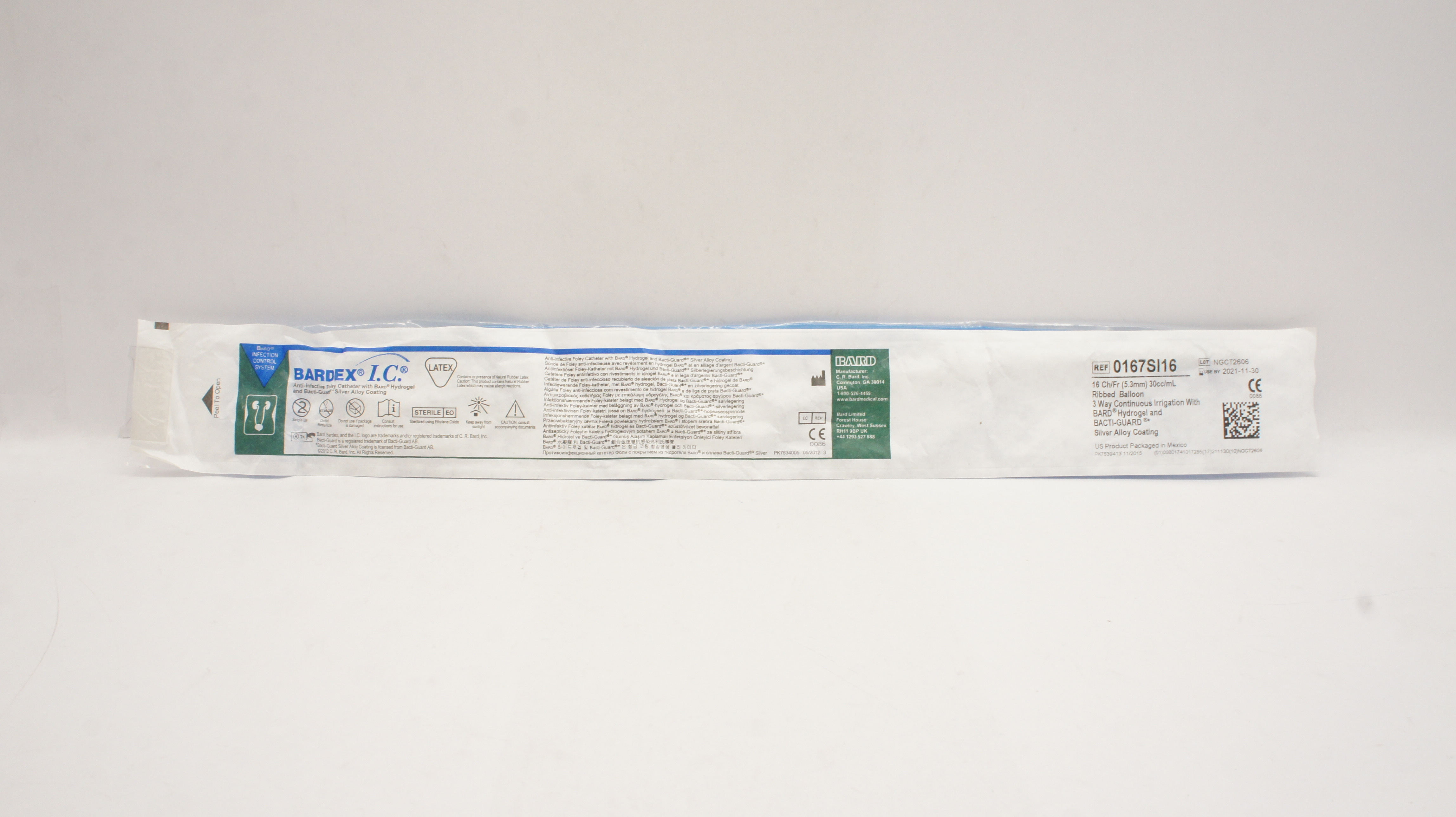 Bard 0167SI16 Bardex I.C. Anti-Infesctive Foley Cath. 16Ch/Fr x 30cc/mL (x)