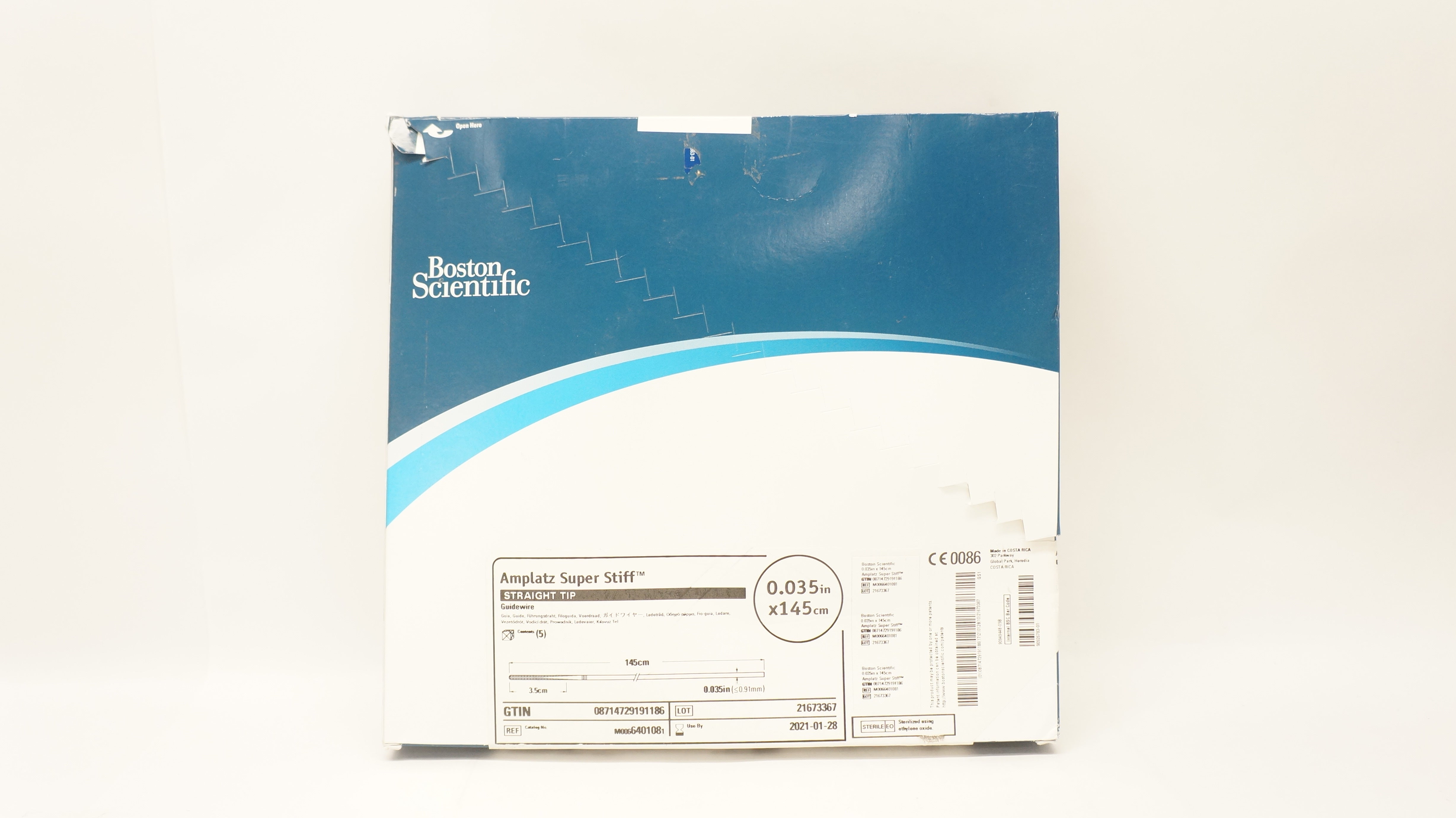 Boston Scientific M0066401081Guidewire 0.035in. x 145cm (x) - Box of 5