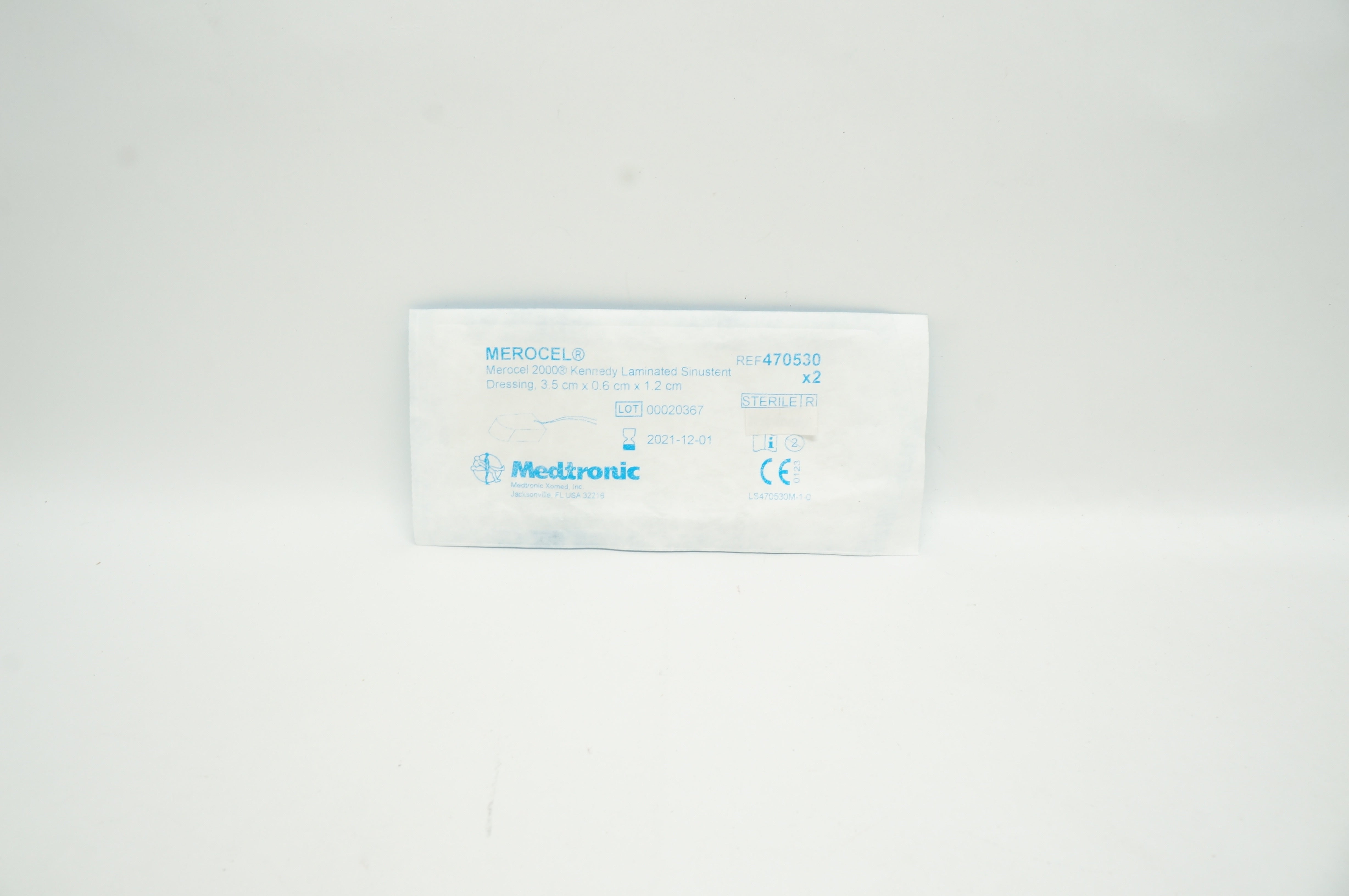 Medtronic 470530 Merocel 2000 Laminated Sinustent Dressing 3.5cm x 0.6cm x 1.2cm Pack of 2