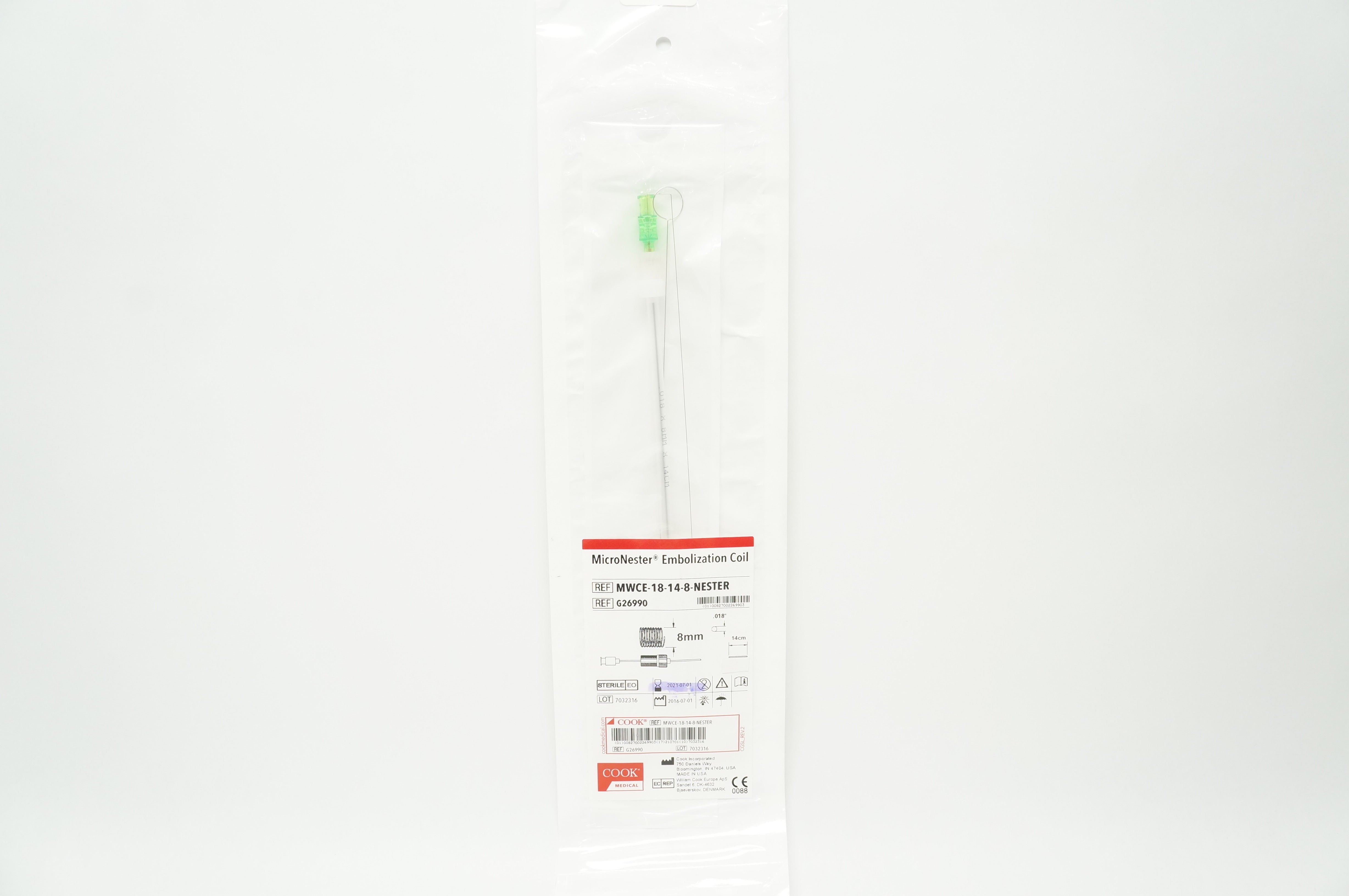 Cook Medical G26990 MicroNester Embolization Coil 8mm (x)
