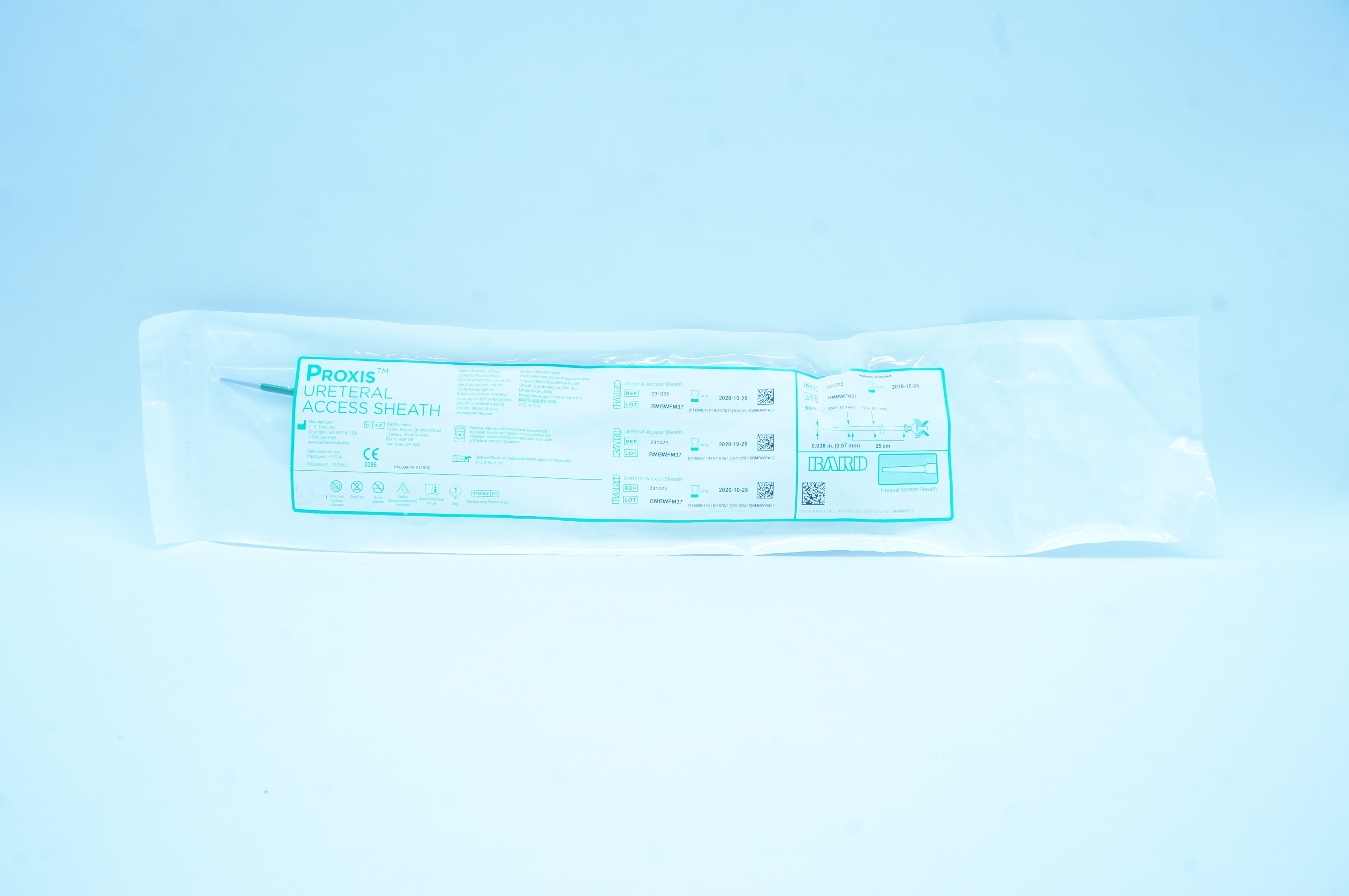 Bard 231025 Proxis Ureteral Access Sheath 10 Fr x 12 Fr x 0.038 inch x 25 cm (x)