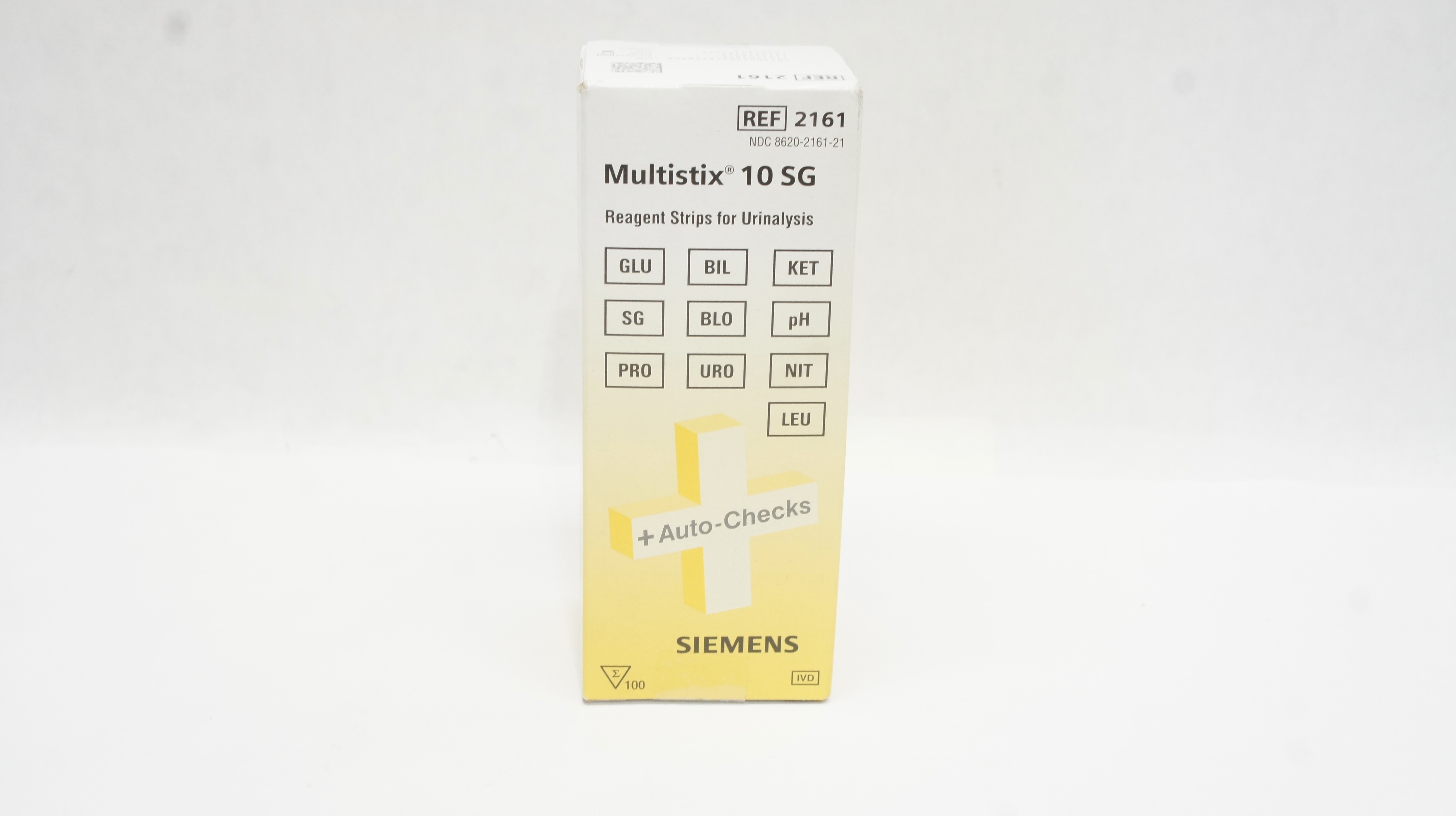 Siemens 2161 Multistix 10 SG Reagent Strips for Urinalysis - Box of 100