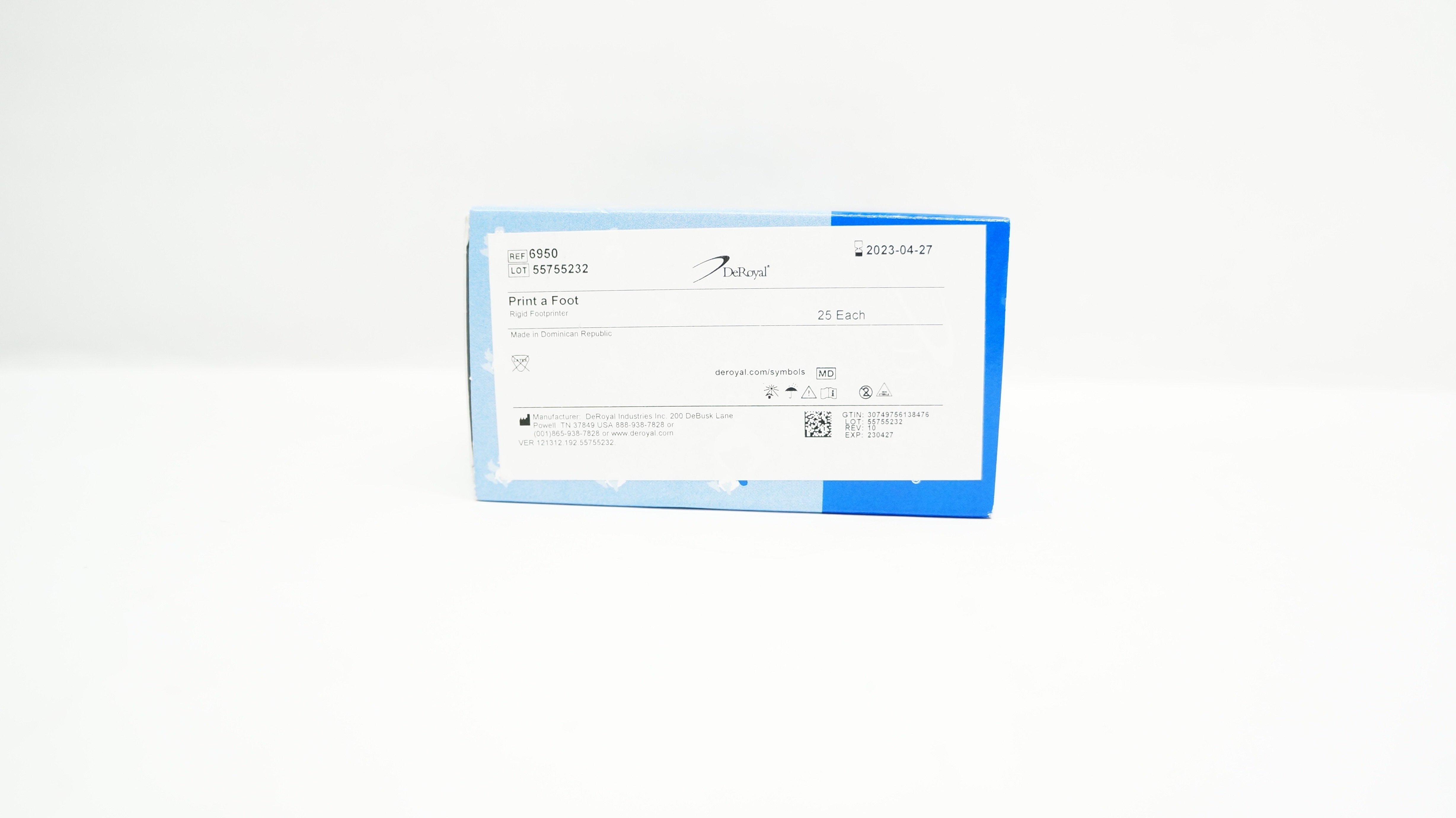DeRoyal 6950 Print a Foot Rigid Footprinter (x) - Box of 25