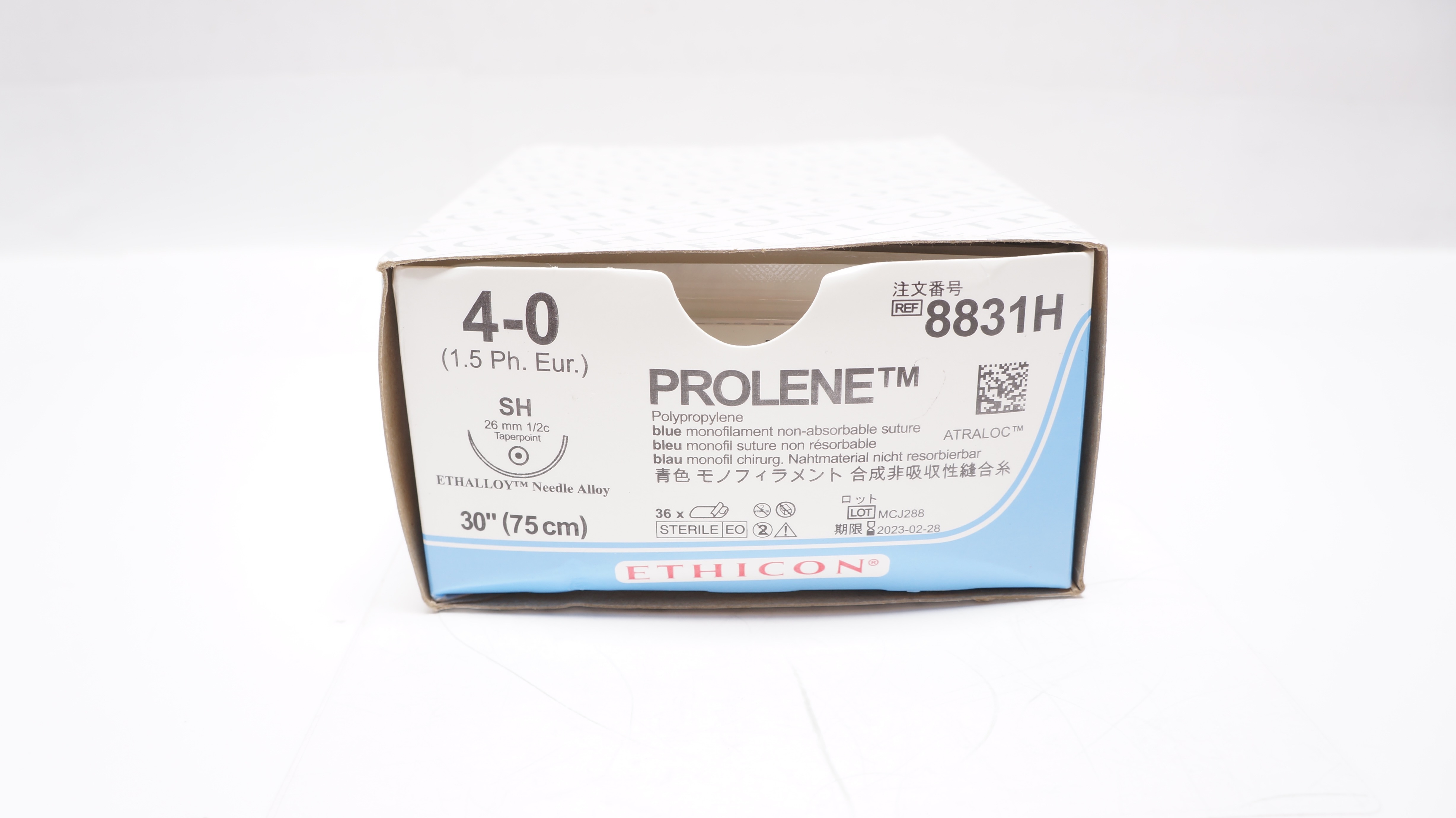Ethicon 8831H 4-0 PROLENE Stre SH 26mm 1/2c Taperpoint 30inch (x) - Box of 36