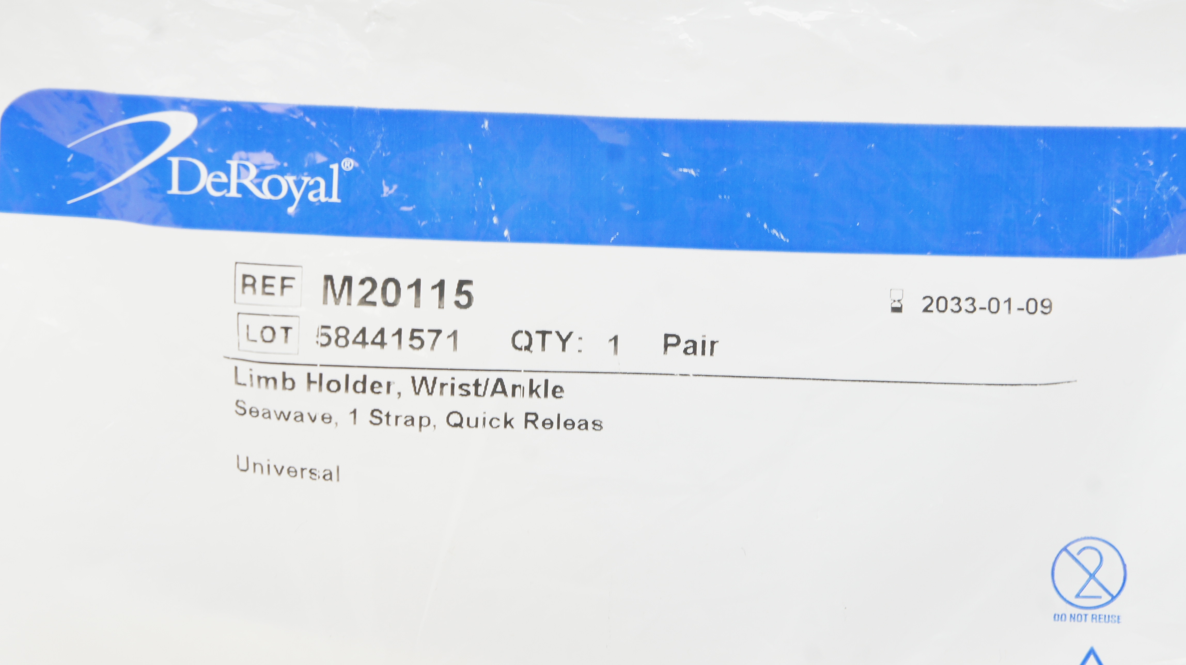 DeRoyal M20115 Limb Holder, Wrist/Ankle Universal