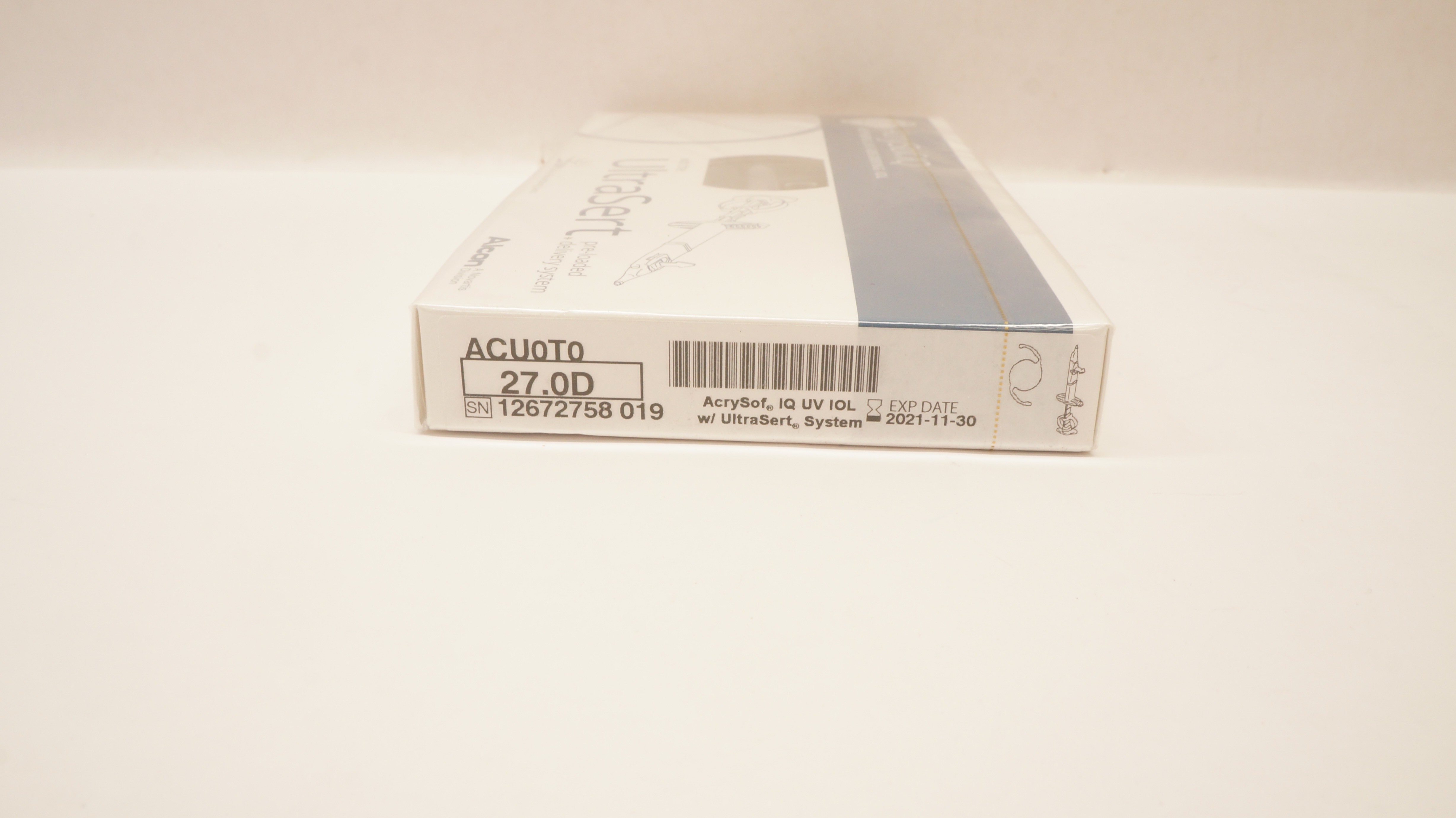 Alcon ACU0T0 AcrySof IQ Aspheric UV Absorbing IOL w/UltraSert System 27.0D (x)