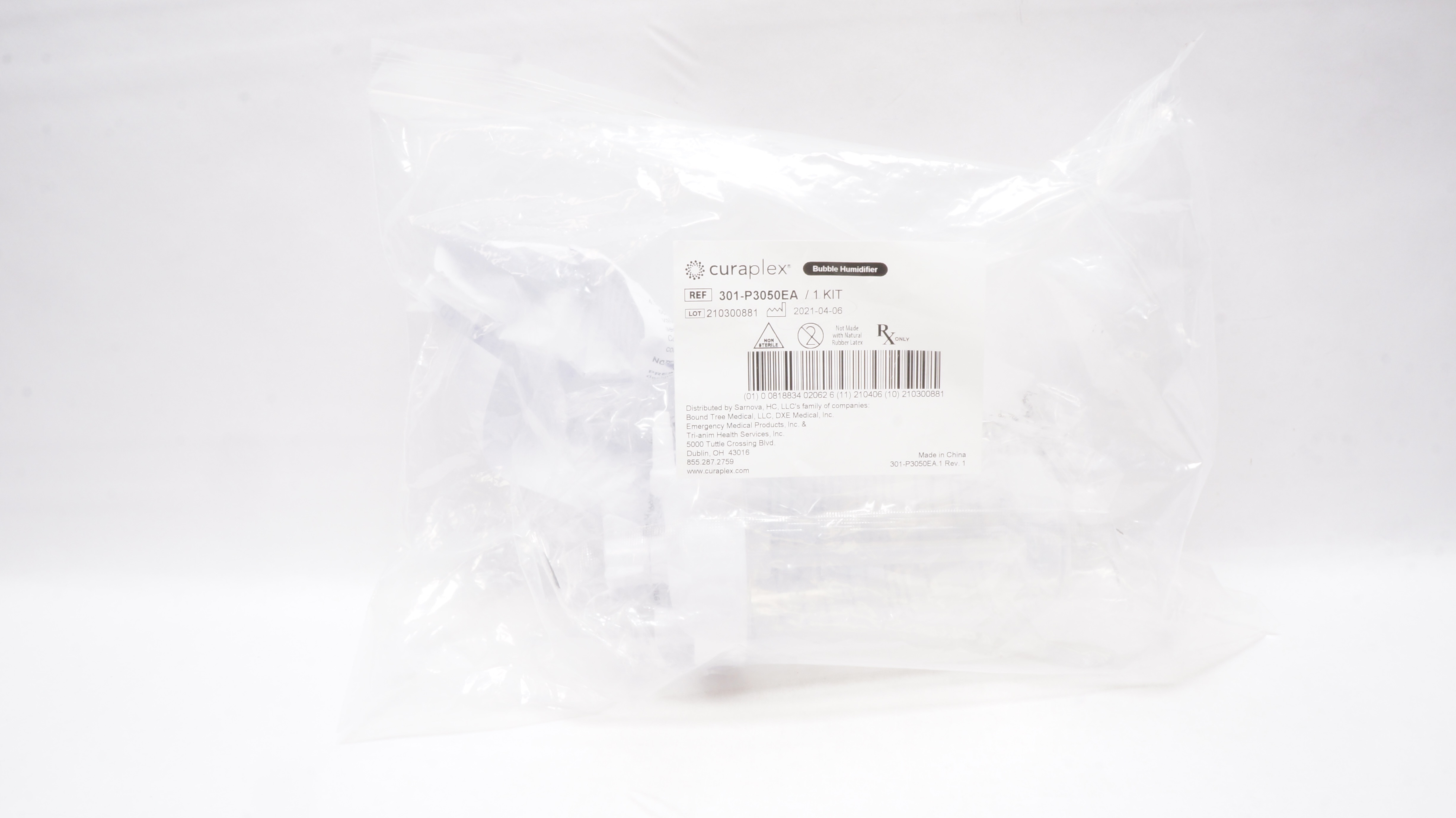 Curaplex 301-P3050EA Bubble Humidifier Kit