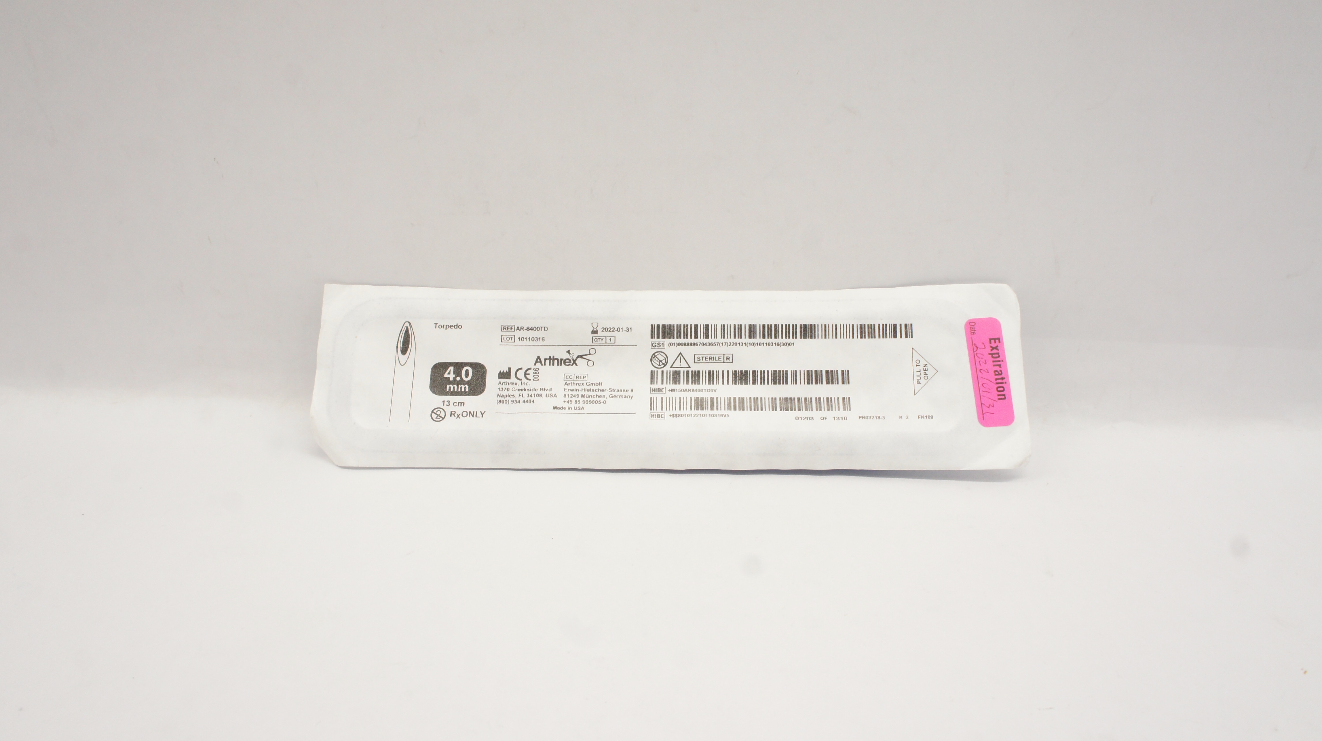Arthrex AR-8400TD Torpedo 4.0mm x 13cm (x)