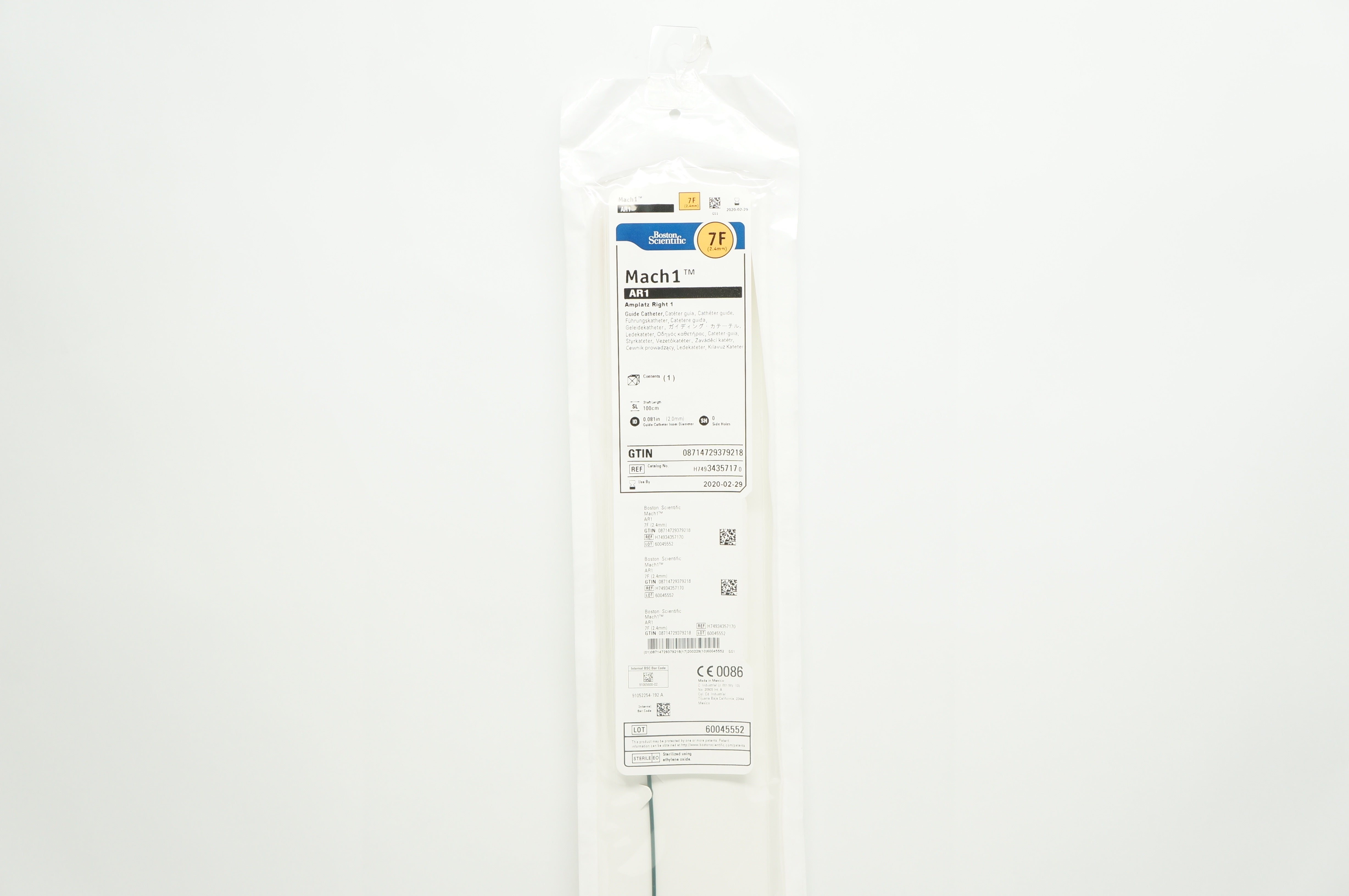 Boston Scientific 3435717 Guide Cath. Mach1 AR1 Amplatz Right 1 7F (x)