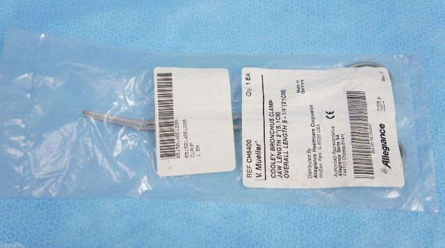 V.Mueller CH6400 Cooley Bronchus Clamp 8-1/4in Jaw 2in