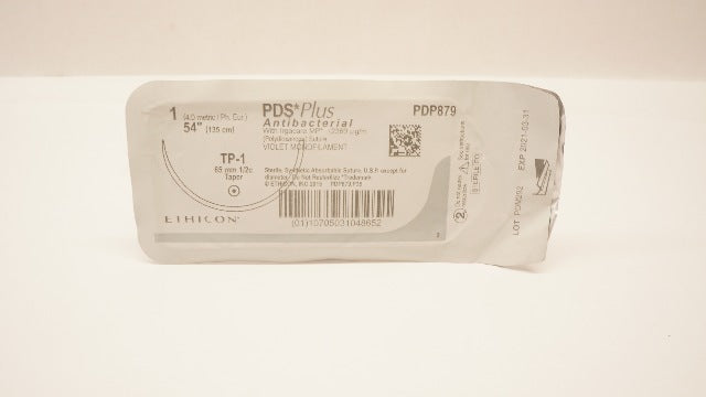 Ethicon PDP879 1 PDS Plus Violet Monofilament, TP-1, 65mm 1/2c Taper, 54inch (x)