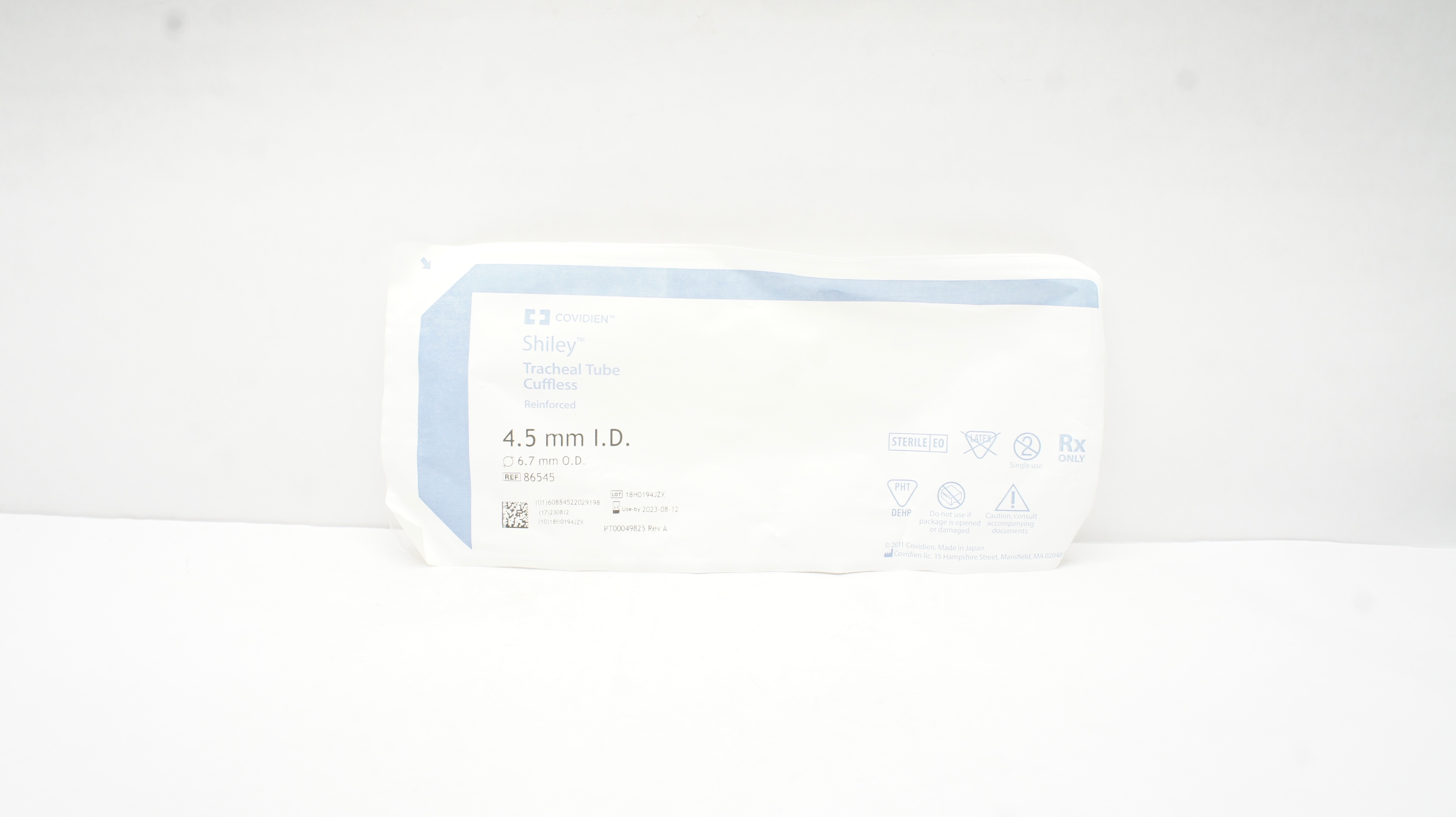Covidien 86545 Shiley Tracheal Tube Cuffless 4.5mm I.D. x 6.7mm O.D. (x)